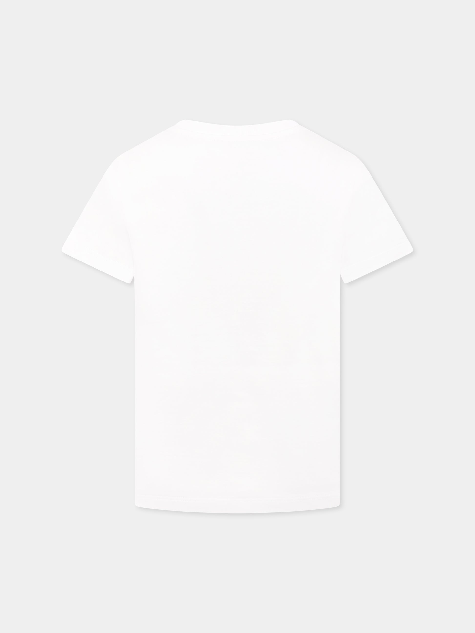 T-shirt bianca per bambino con logo e motivo chevron,Missoni,MW8Q81 J0177 100MC