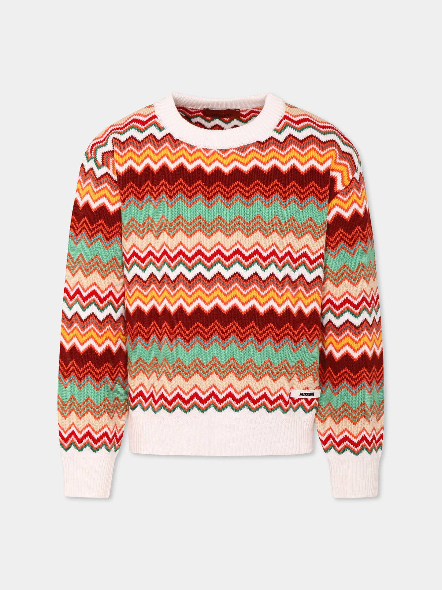 Maglione multicolor per bambino con motivo chevron,Missoni,MW9P20 X0208 999