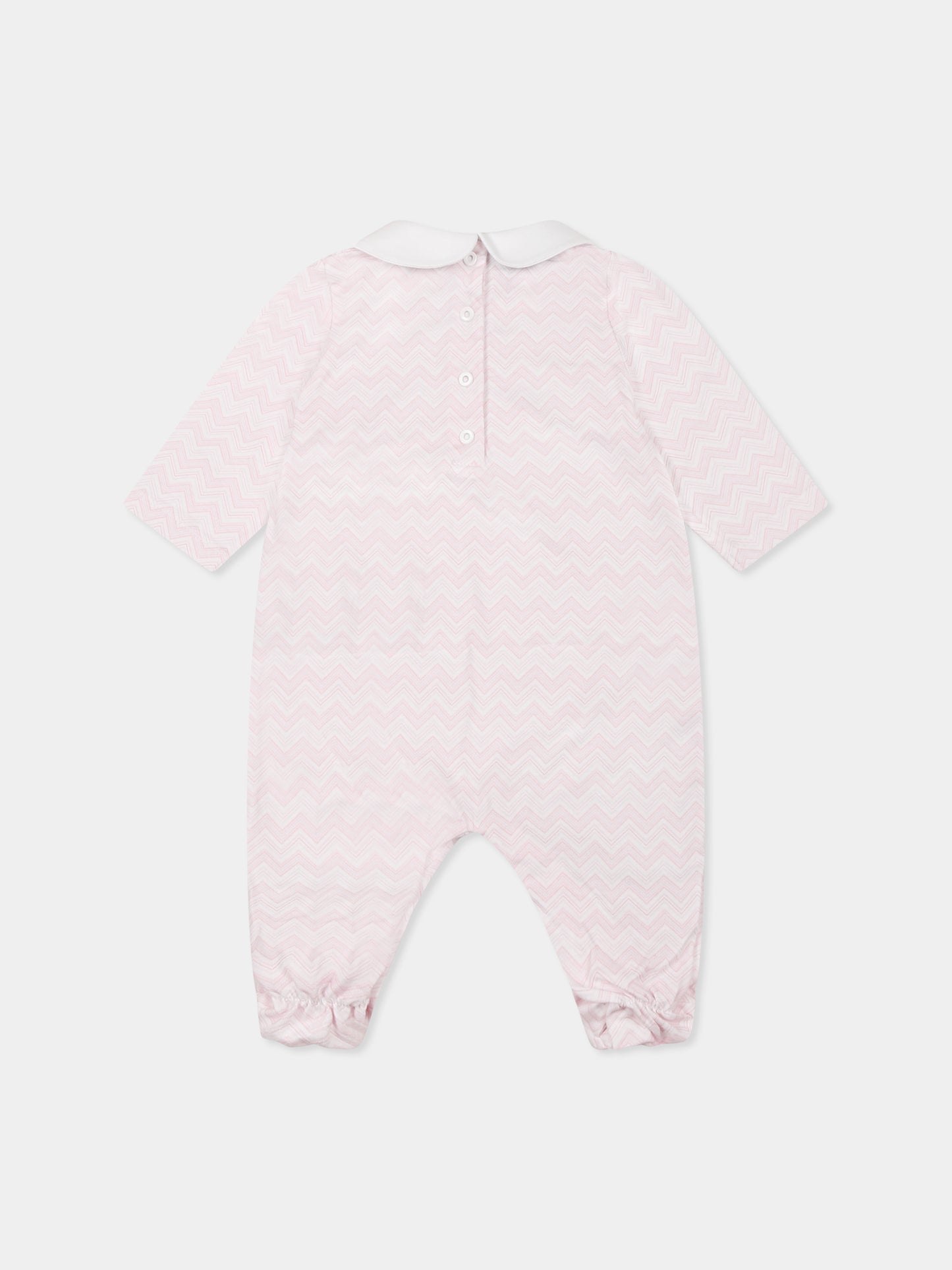 Set tutina rosa per neonata con motivo chevron,Missoni,MWB050 Z2972 100RS