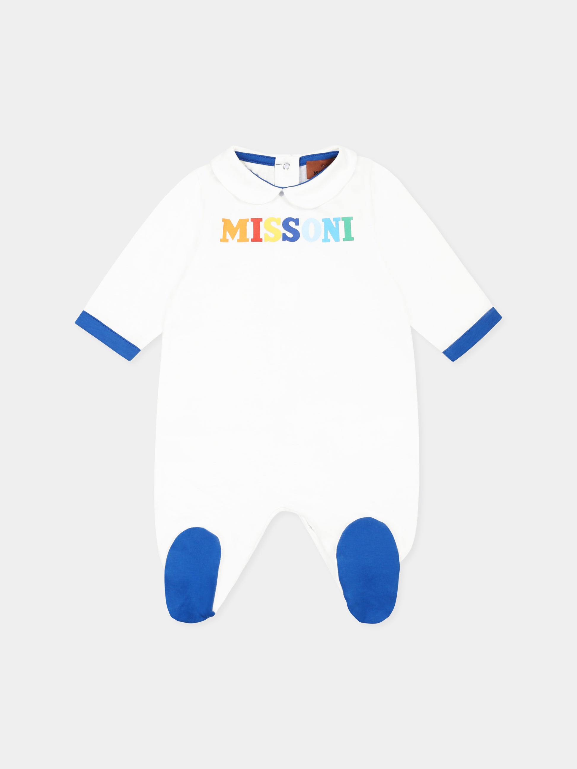 Set tutina bianco per neonato con logo,Missoni,MWB500 Z0082 100