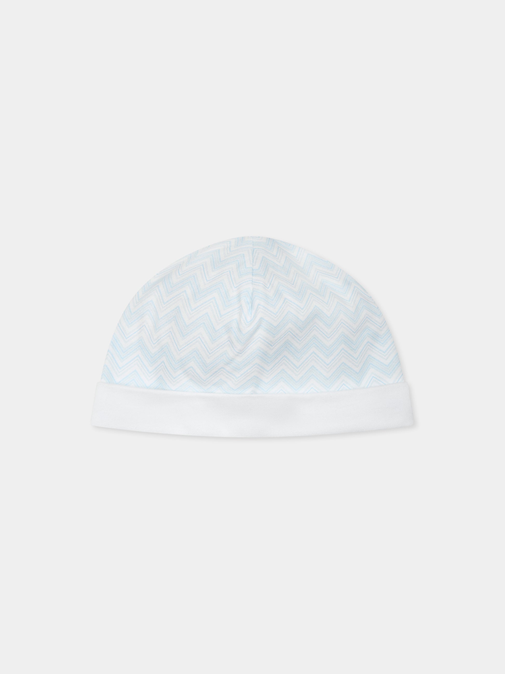 Set tutina celeste per neonato con motivo chevron,Missoni,MWB520 Z2972 100CE