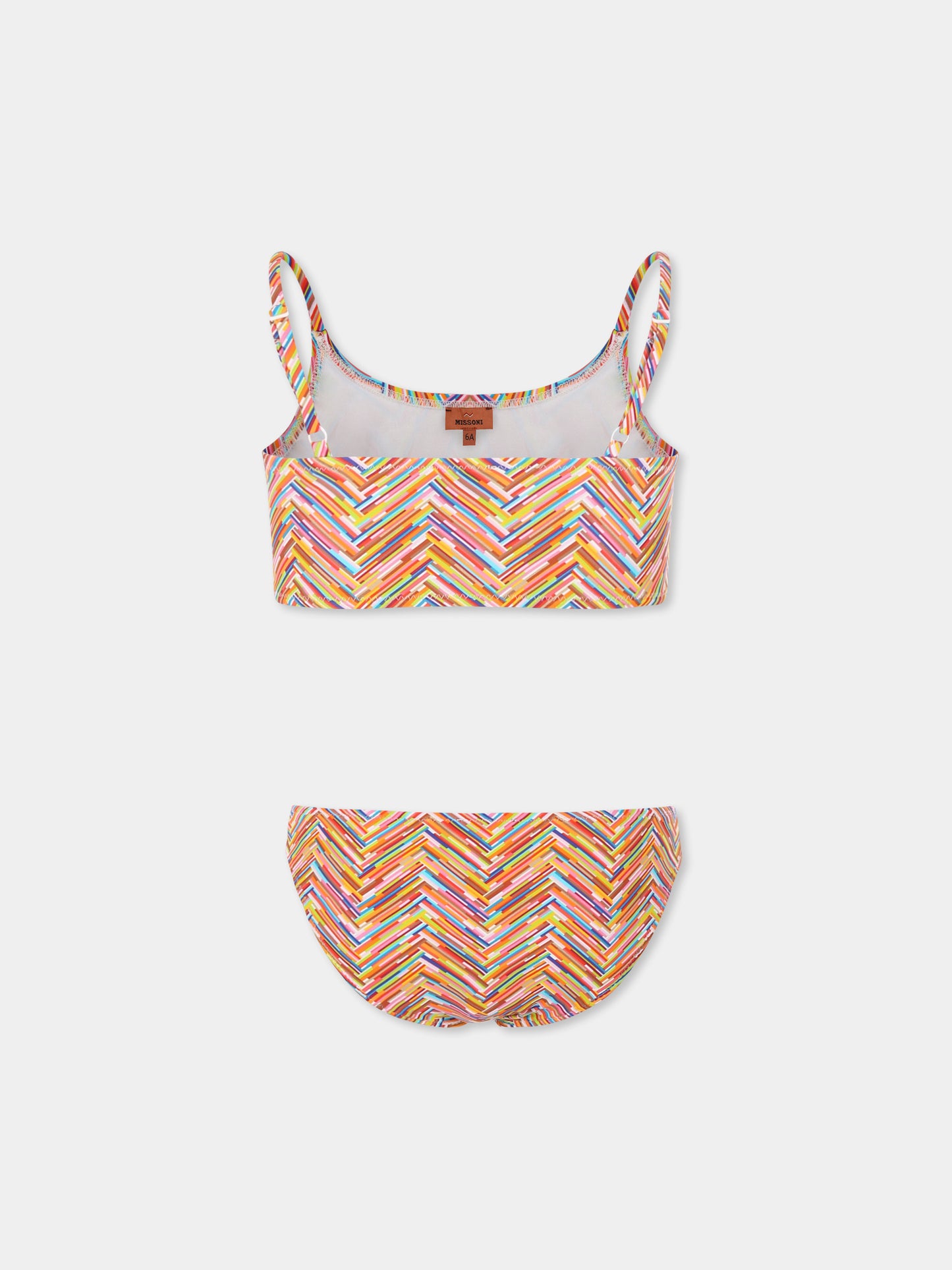 Multicolor bikini for girl with motif chevron