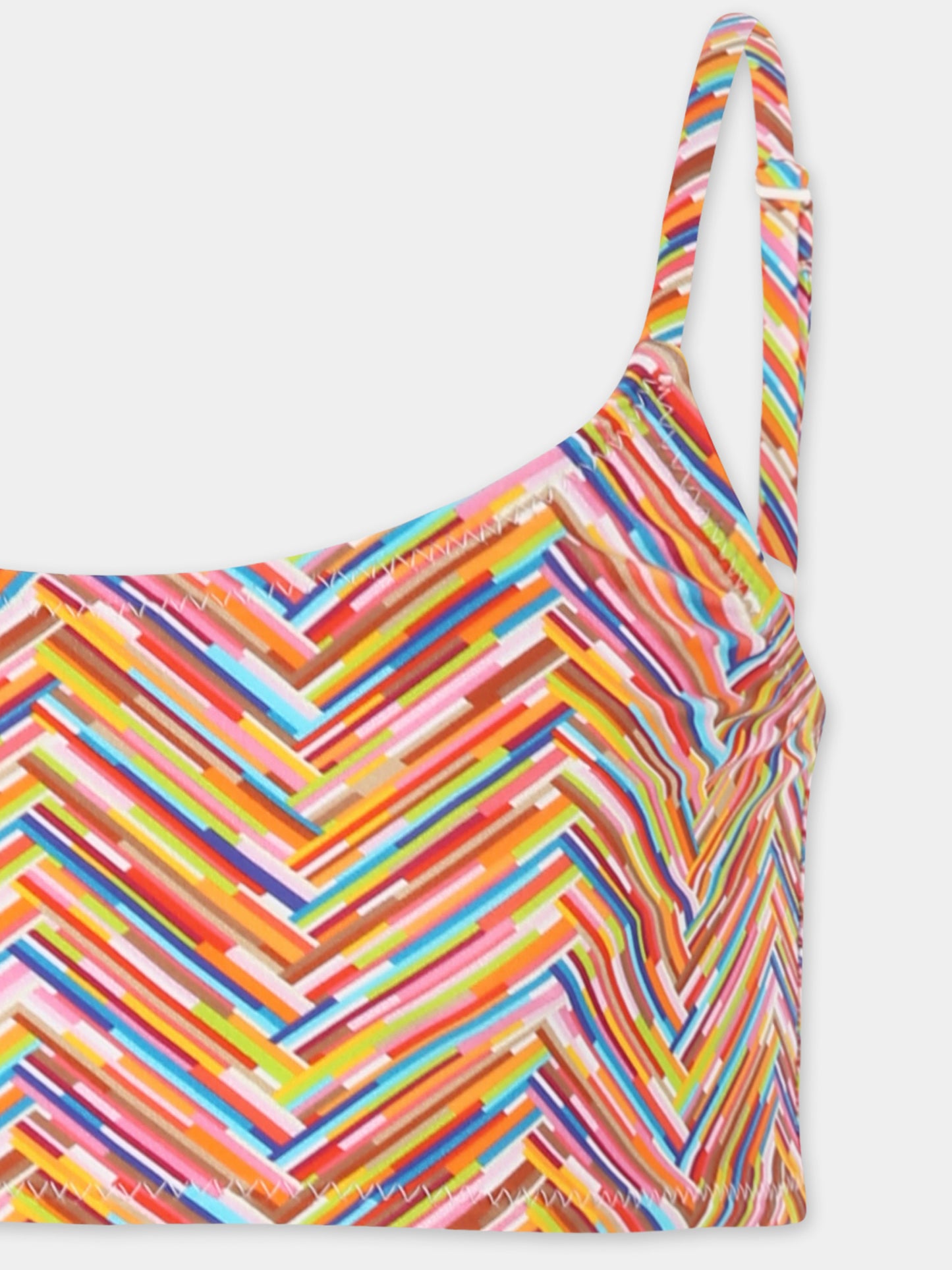 Multicolor bikini for girl with motif chevron