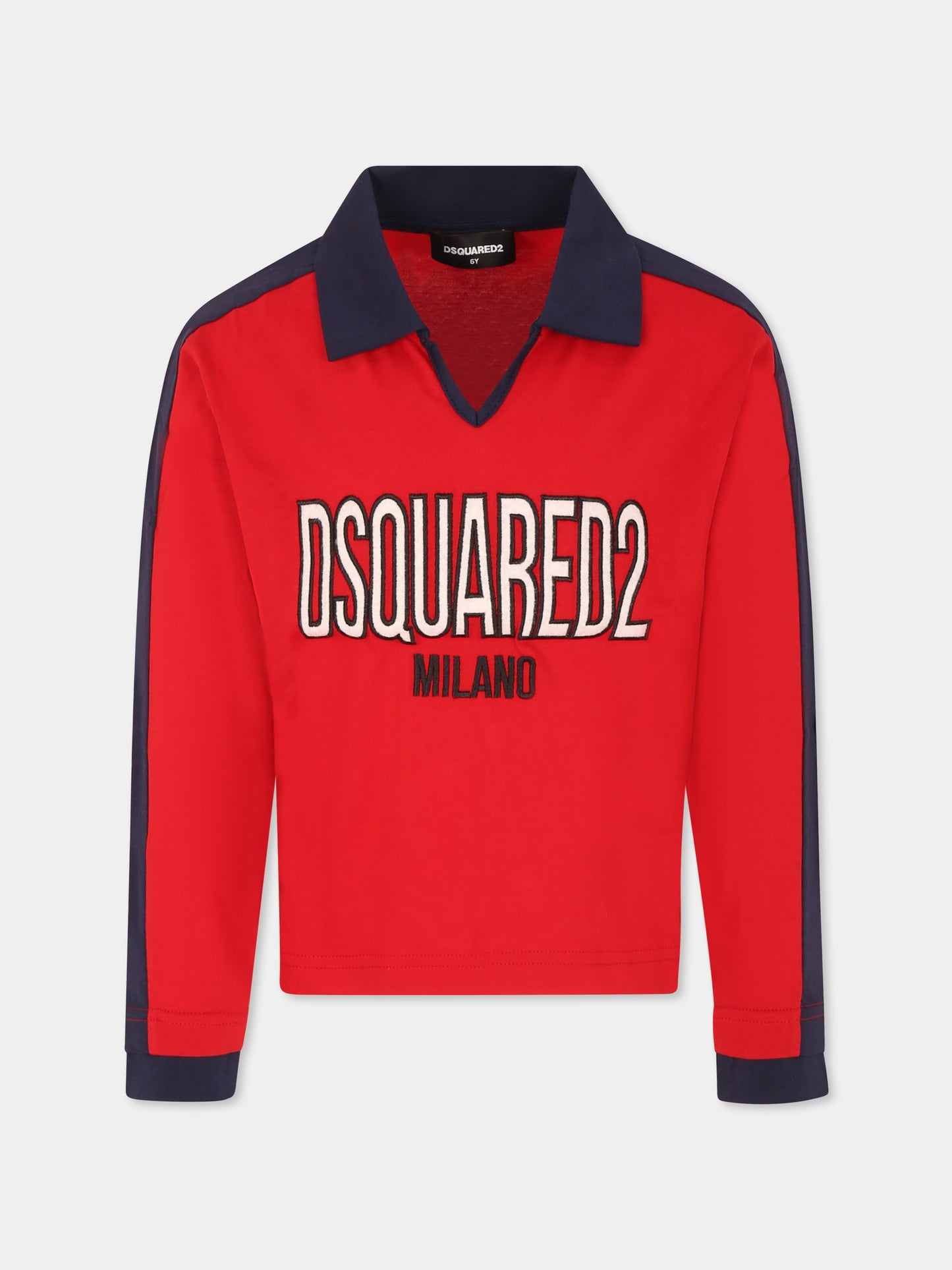 T-shirt rossa per bambino con logo,Dsquared2,DQ2784 D004G D2T1131U DQ405