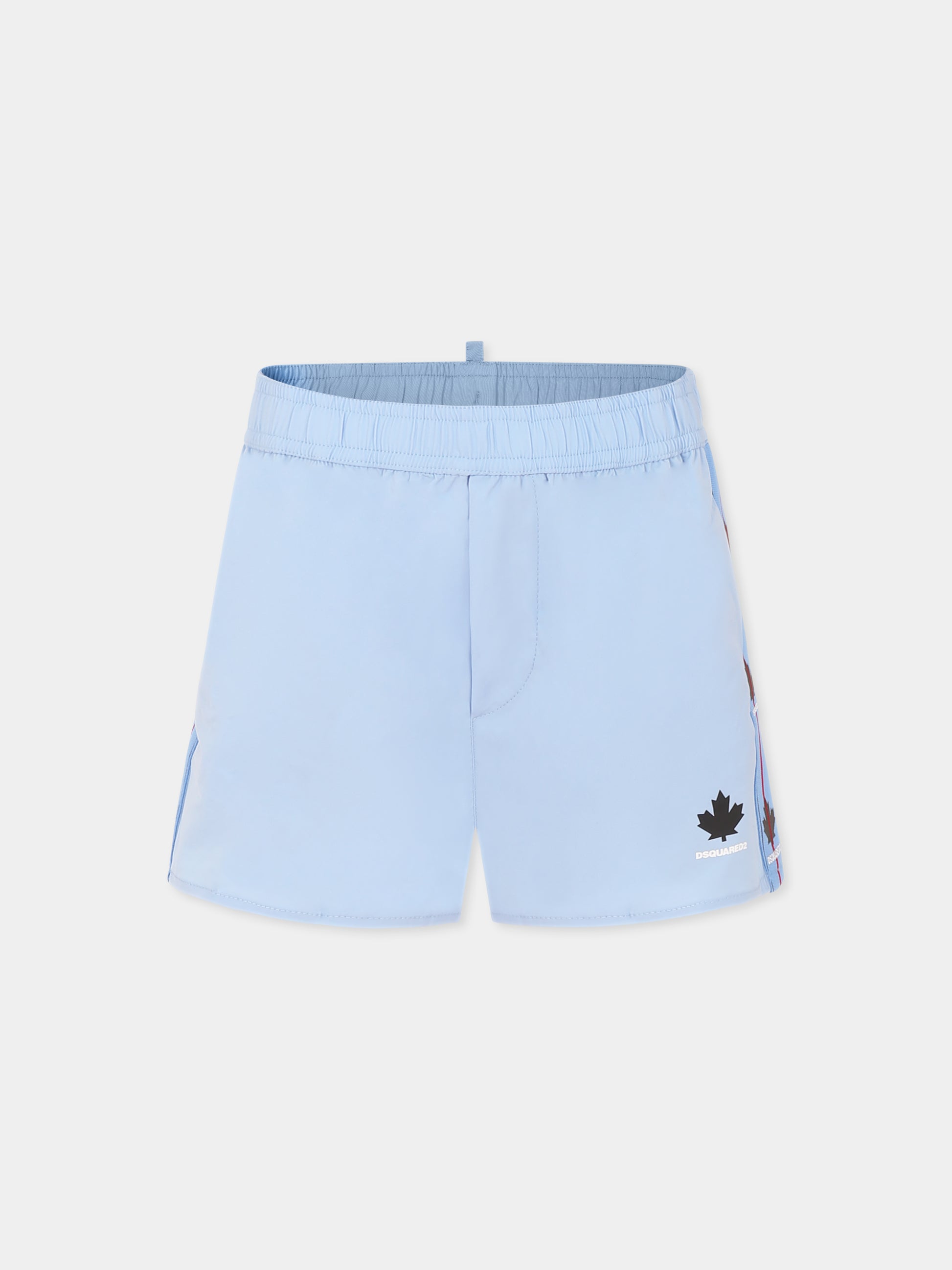 Boxer mare celeste per bambino con logo,Dsquared2,DQ2892 D0ACQ D2M126M DQ827