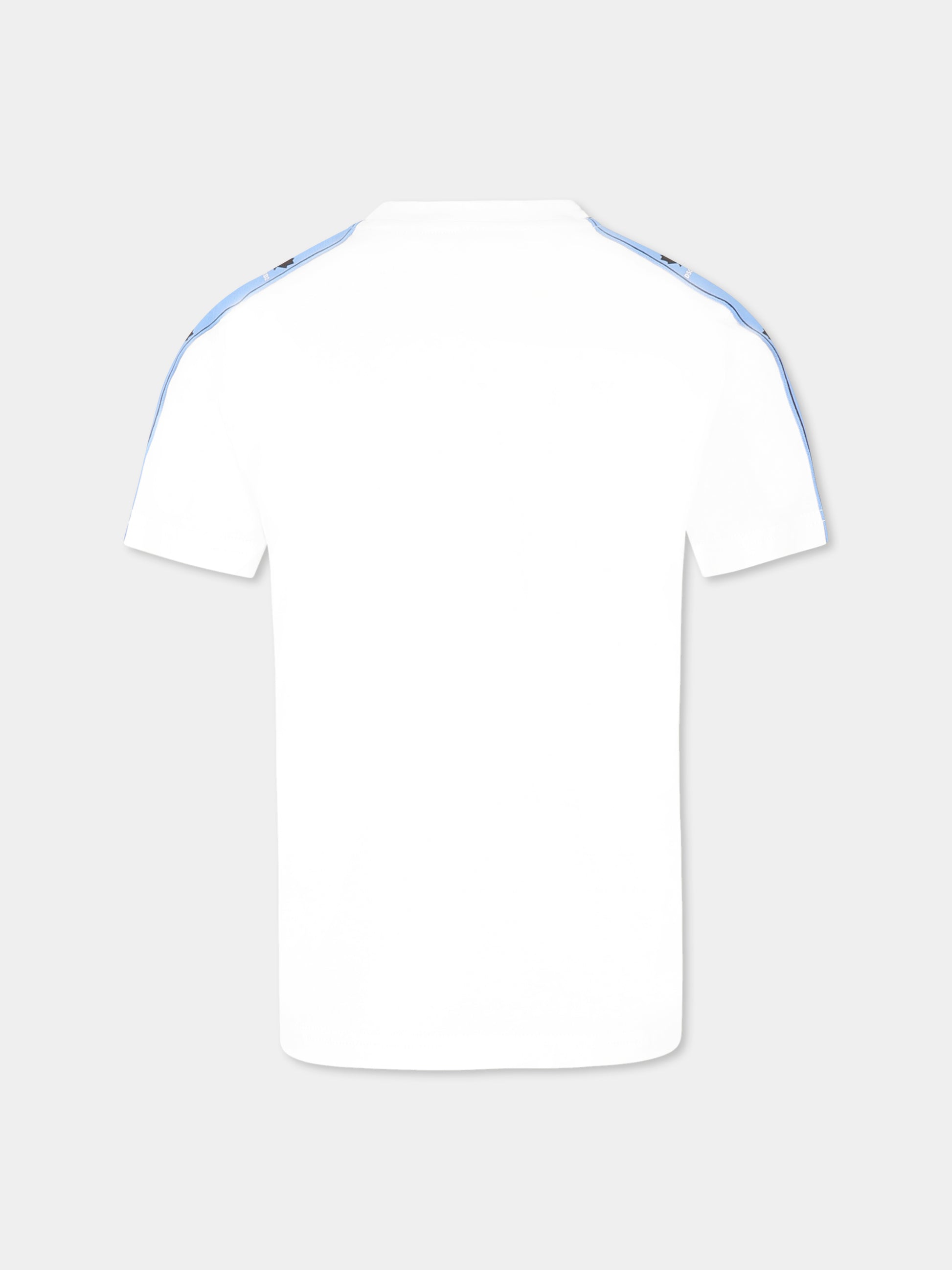 T-shirt bianca per bambino con logo e foglia d'acero,Dsquared2,DQ2898 D0A47 D2MT24M DQ100