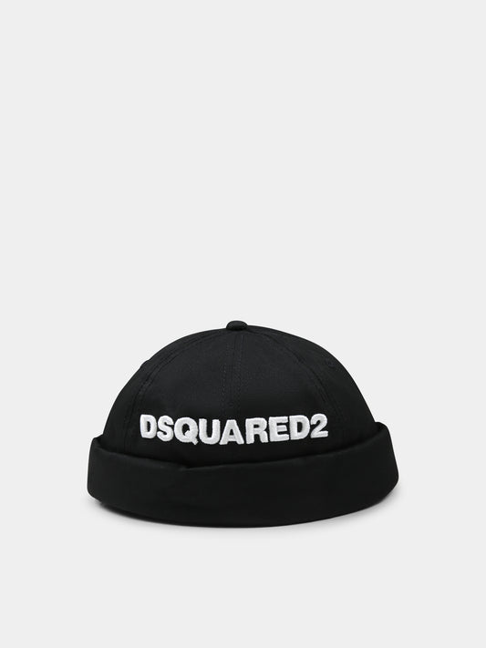 Black hat for boy with logo