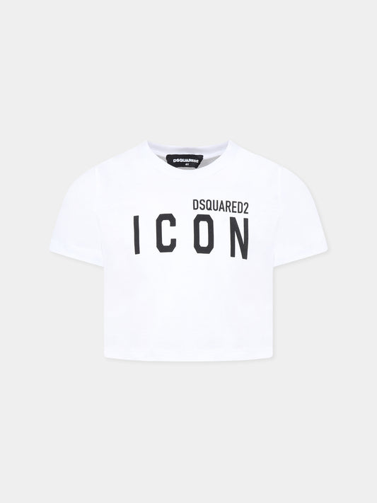 T-shirt bianca per bambino con logo,Dsquared2,DQ2939 D004G D2T1164F DQ100