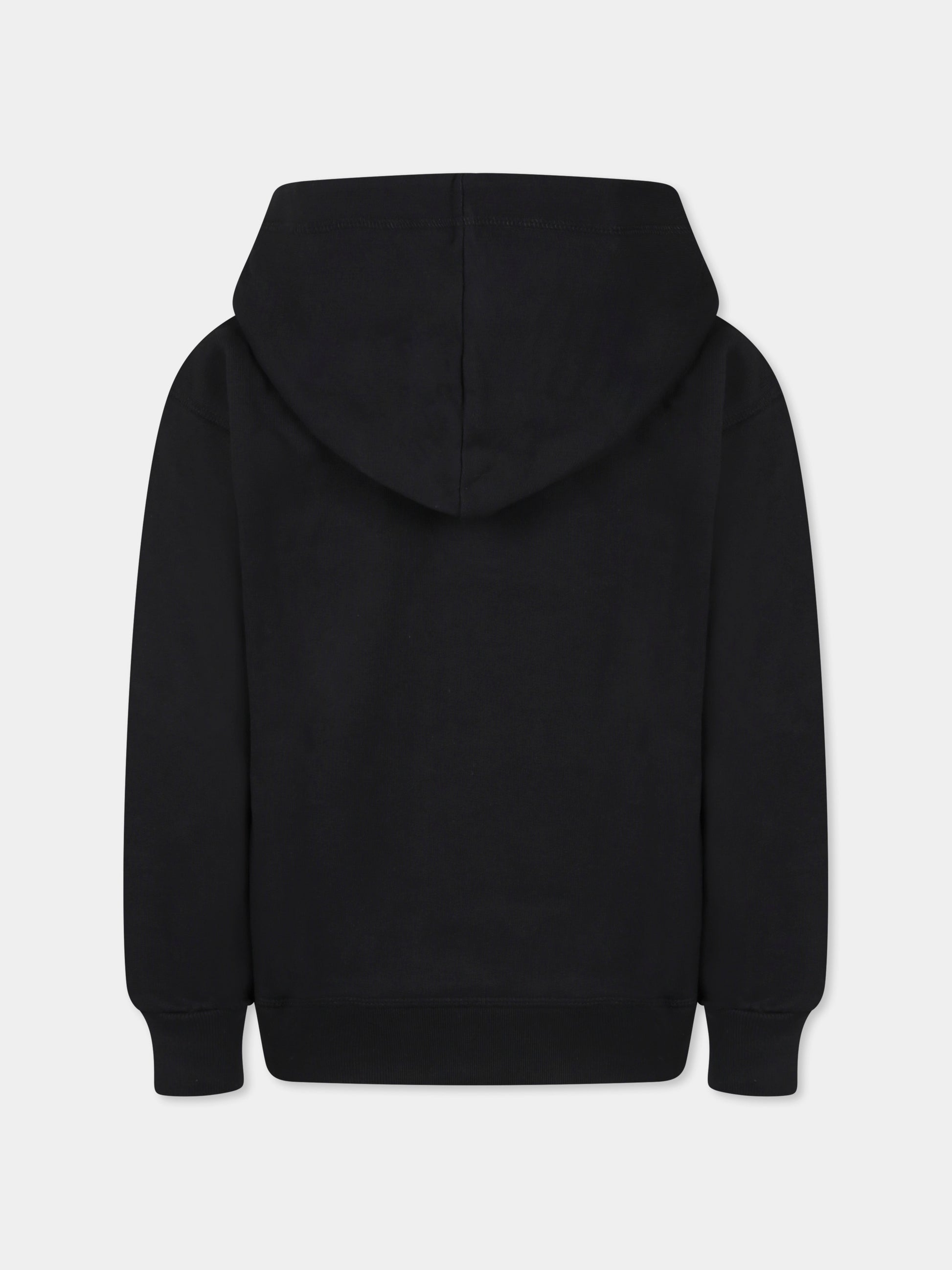 Felpa nera per bambino con logo Icon,Dsquared2,DQ2940 D00ZF D2S909U DQ900