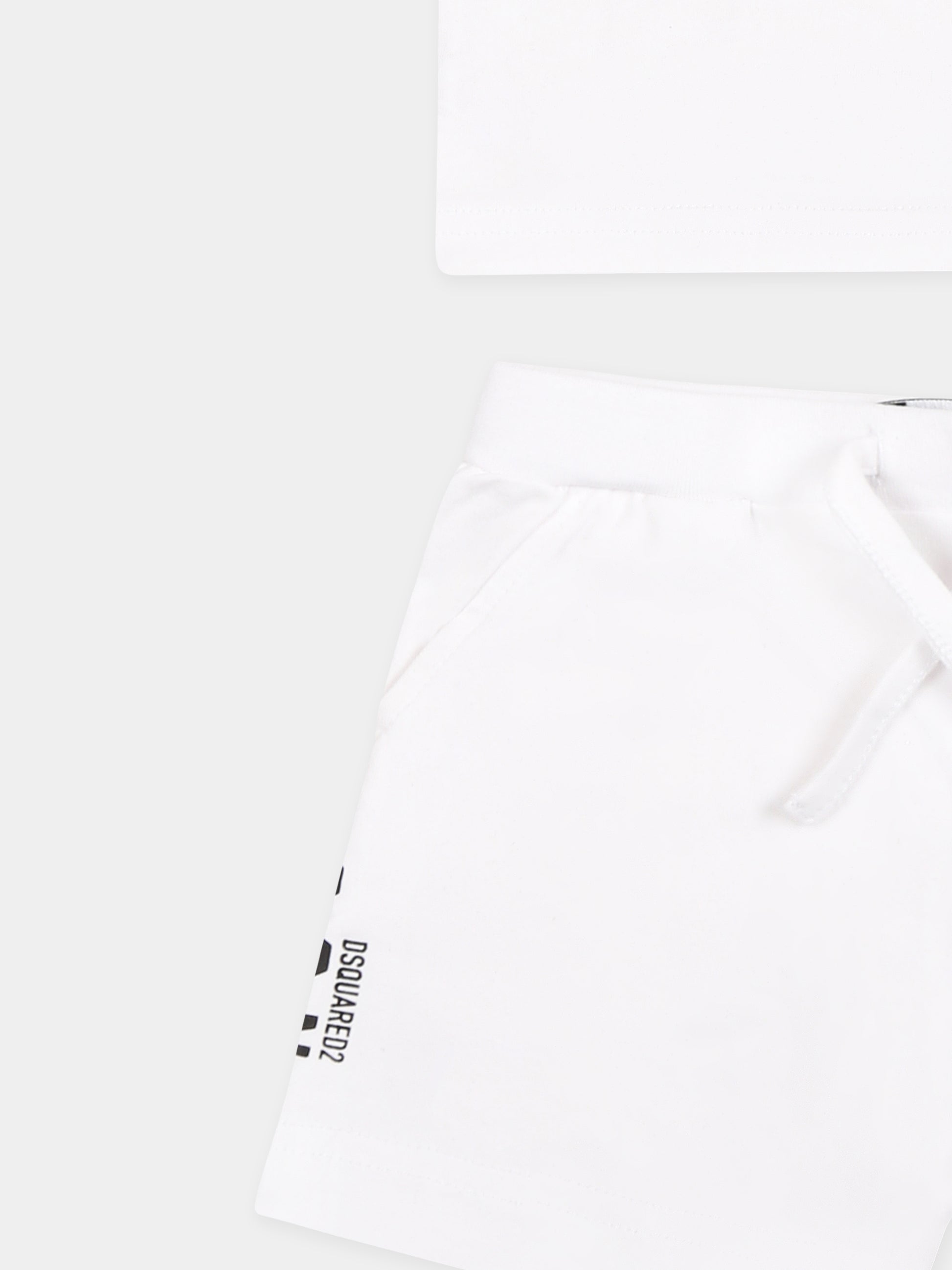 Completo bianco per neonato con logo nero,Dsquared2,DQ2953 D008J D2S14B DQ100