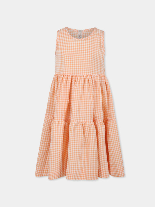 Vestito arancione per bambina,Caffe' D'orzo,ZW1B02 P0509 100AR