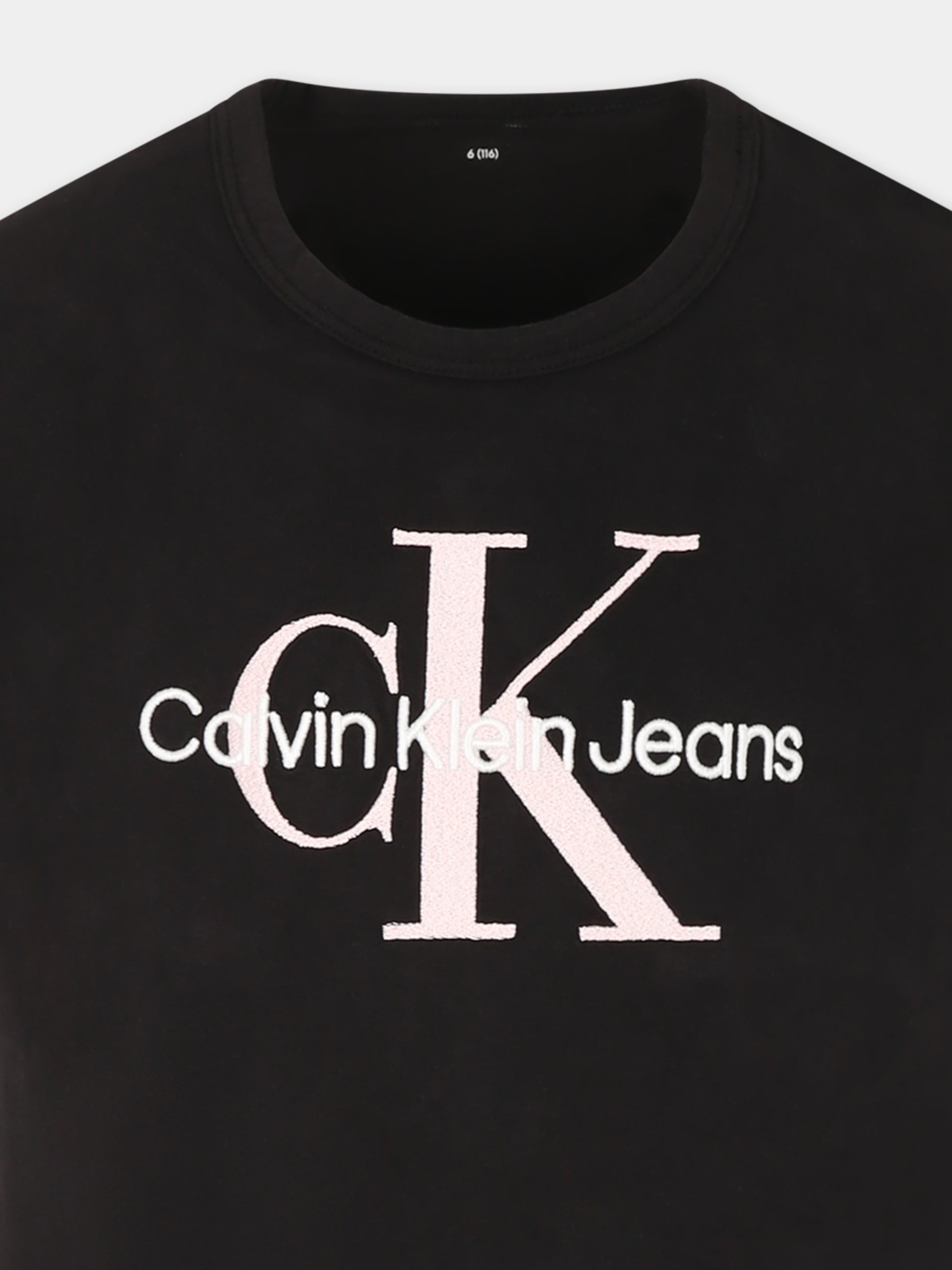 T-shirt nera per bambina con logo,Calvin Klein Kids,25S CKIG0IG02861J IG0IG02861 BEH