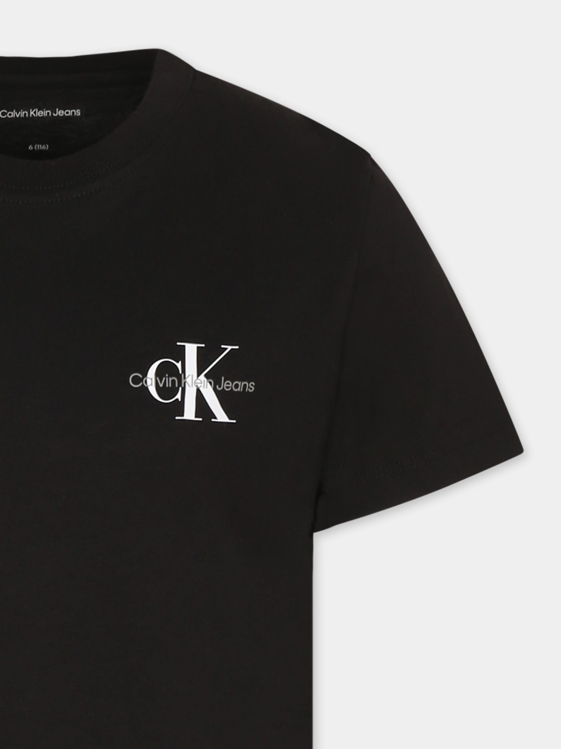 T-shirt bianca per bambini con logo,Calvin Klein Kids,25S CKIU0IU00678J IU0IU00678 BEH