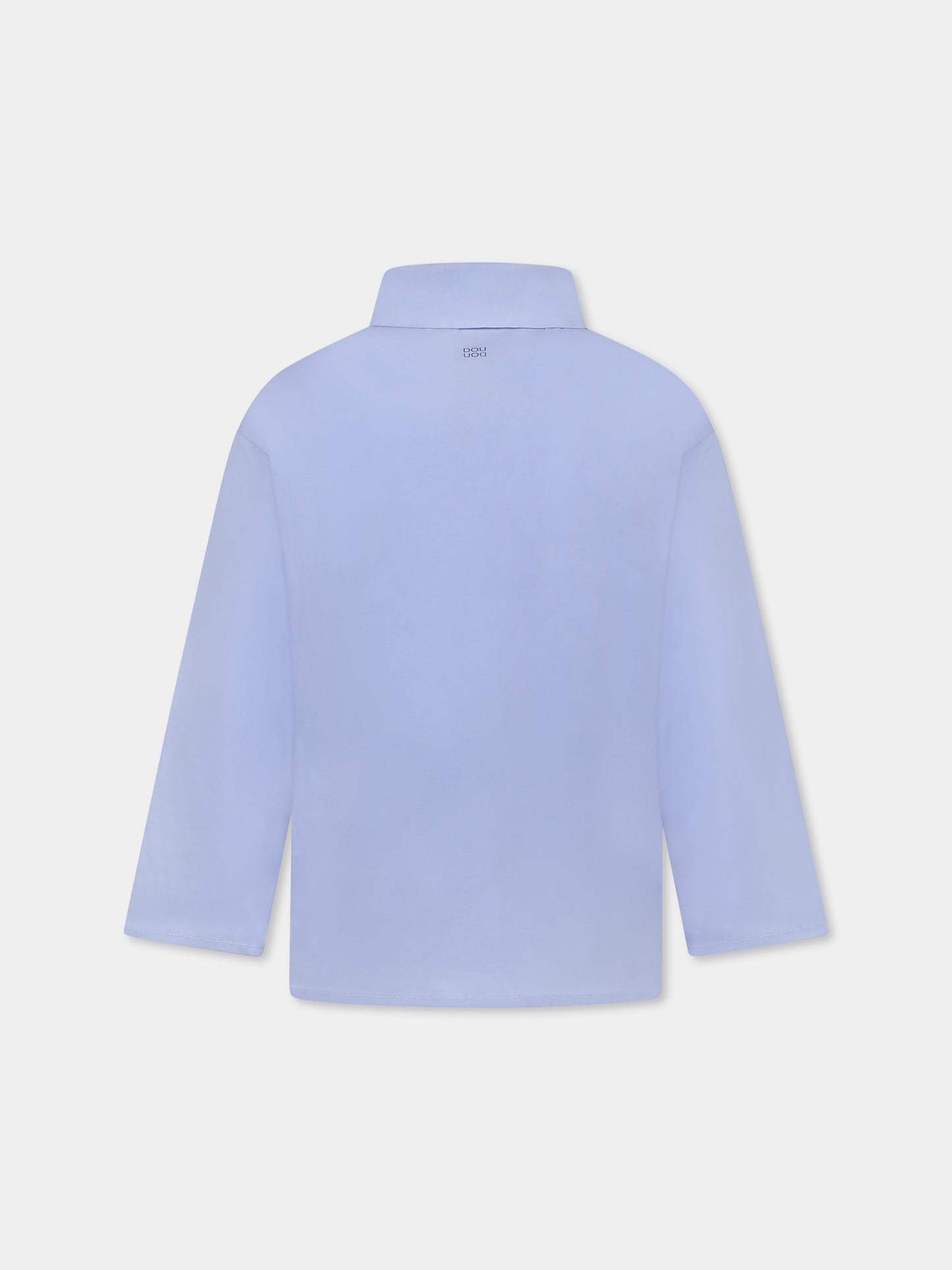 Camicia celeste per bambina con logo,Douuod Kids,DW5P10 P0522 679