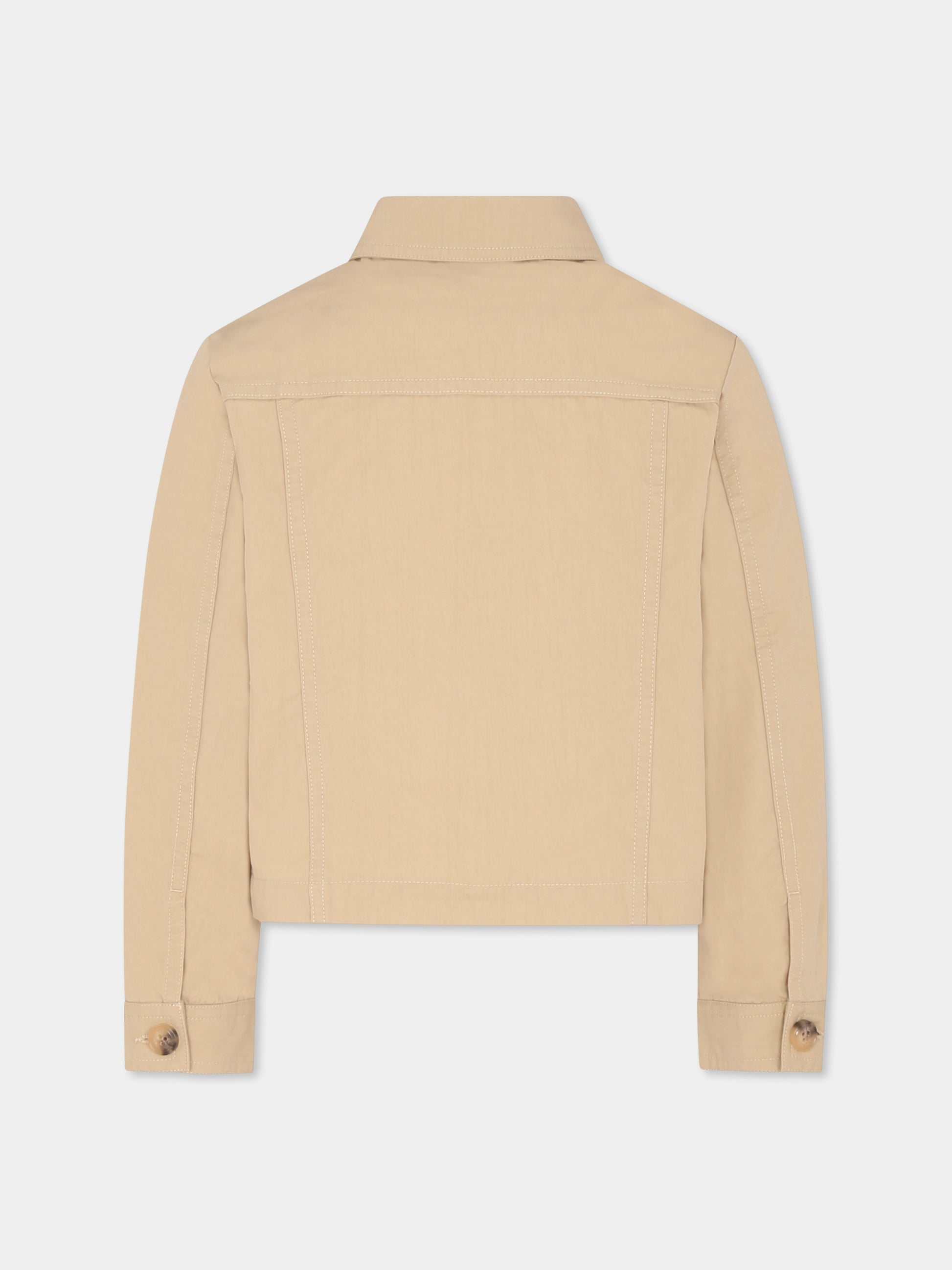 Giubbotto beige per bambina con logo,Max&co,MX0130 MX075 MAXJ34F MX703