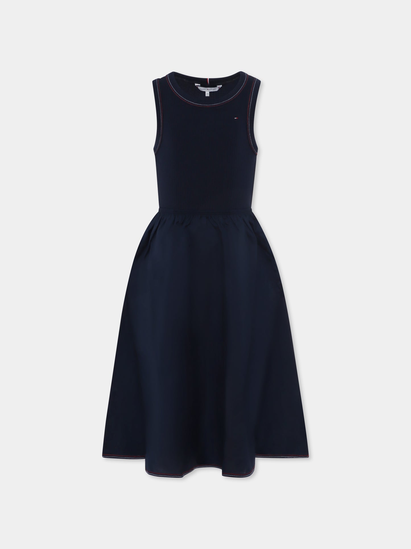 Vestito blu per bambina con bandierina,Tommy Hilfiger Junior,25S THKG0KG08474J KG0KG08474 C1G