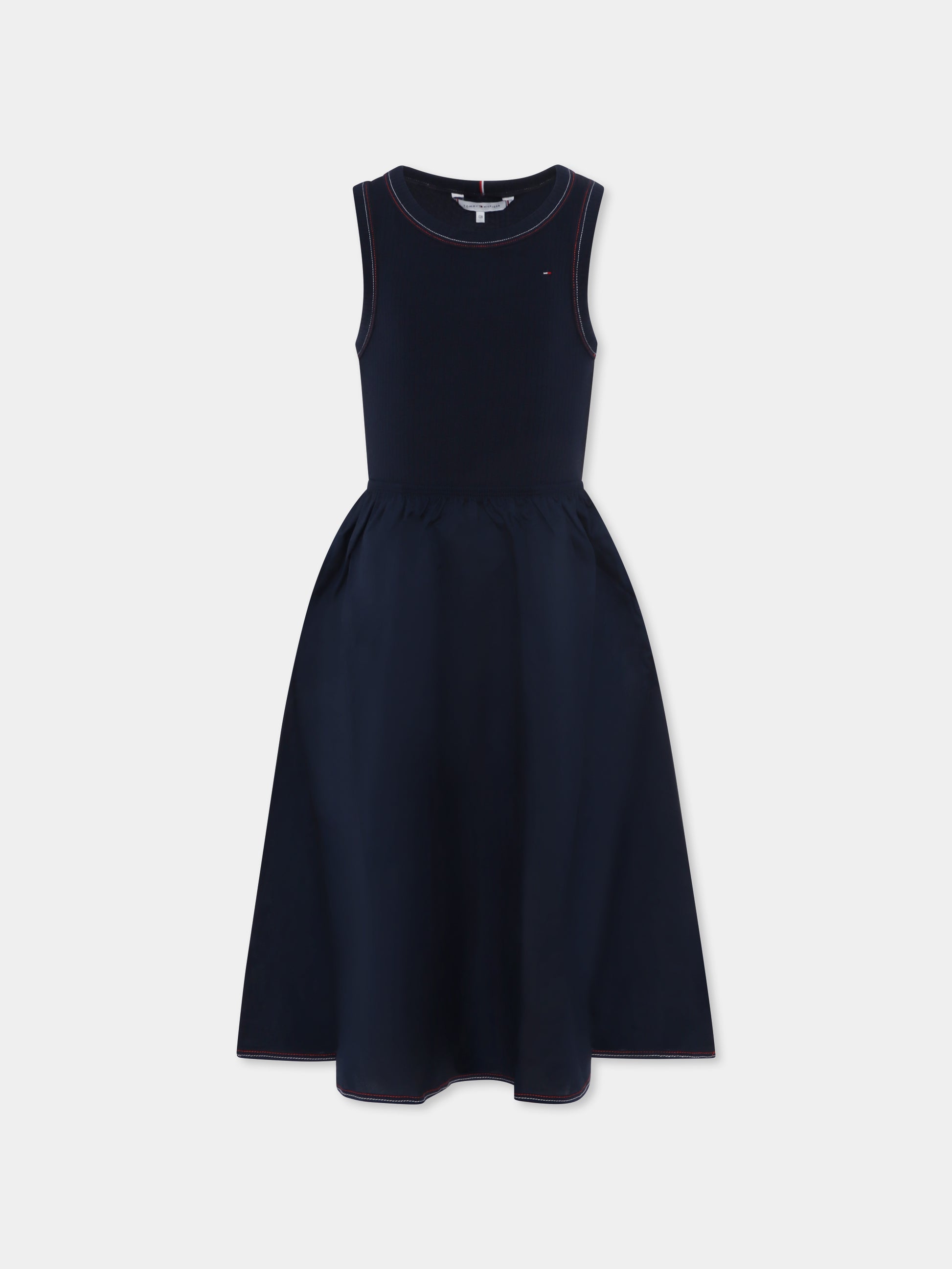 Vestito blu per bambina con bandierina,Tommy Hilfiger Junior,25S THKG0KG08474J KG0KG08474 C1G