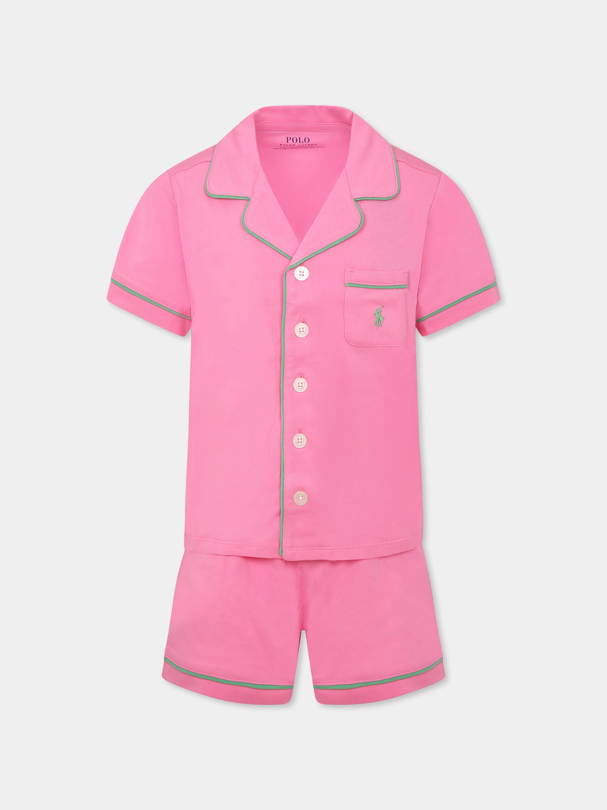 Pigiama rosa per bambina cavallino,Ralph Lauren Kids,25S RL4P0241 4P0241 AJD