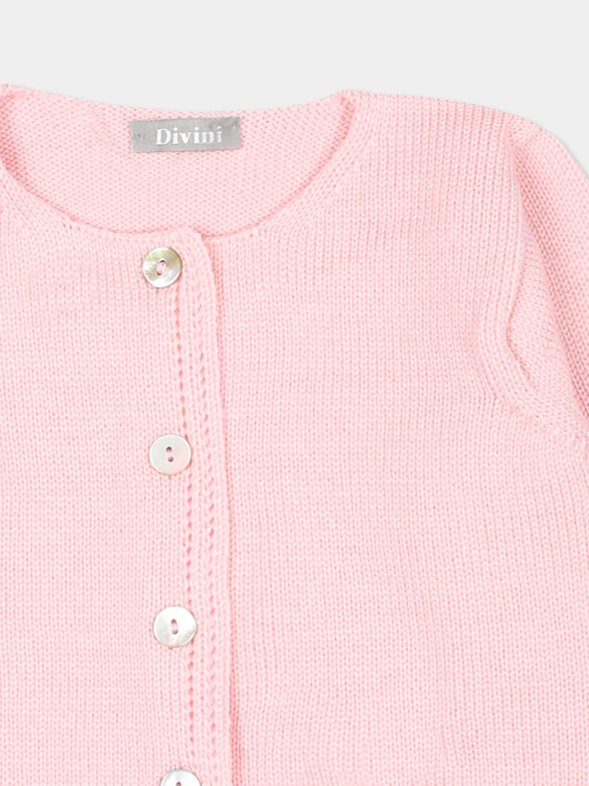 Cardigan rosa per neonata,Divini,DVI MG 00203