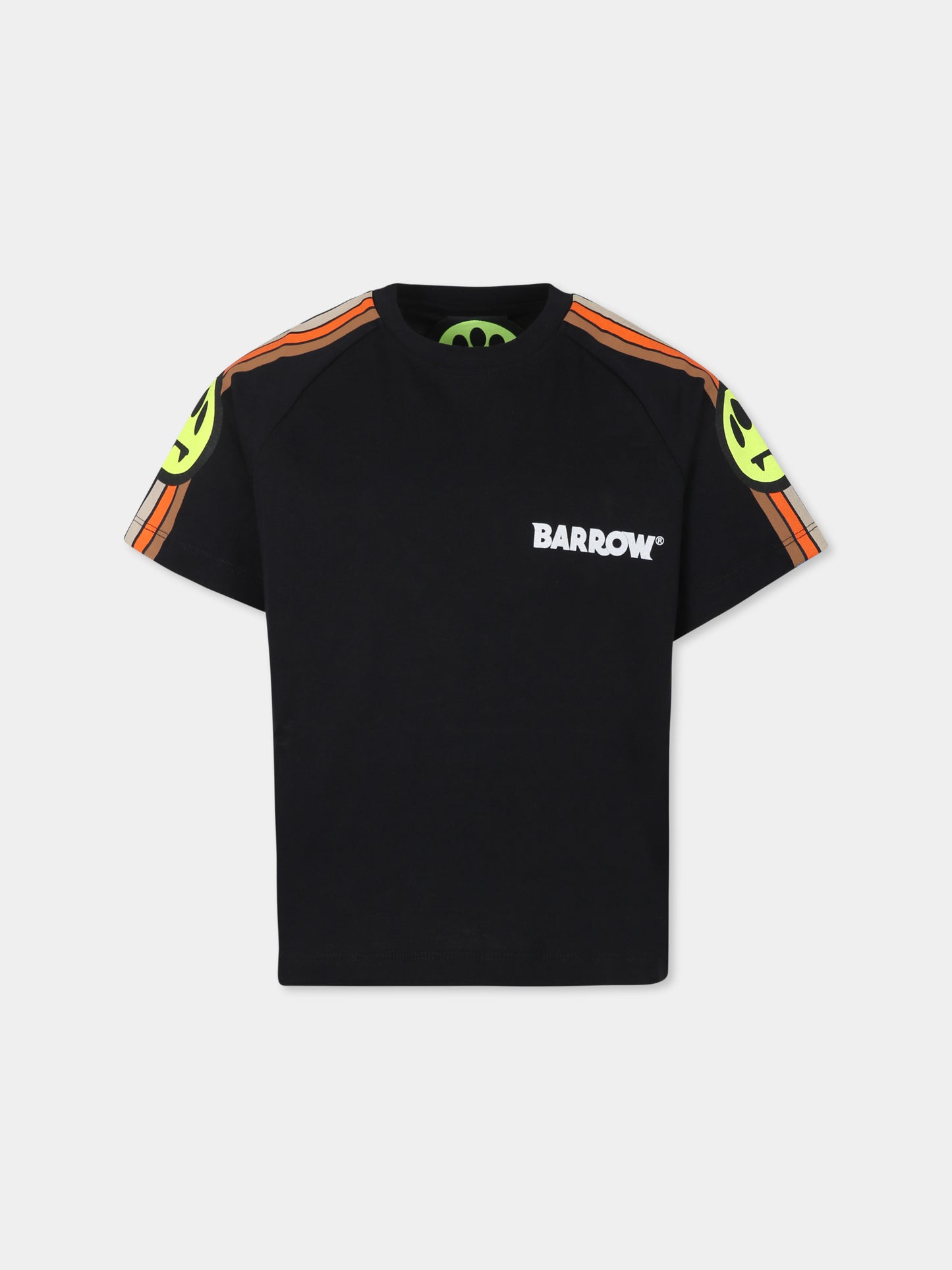 T-shirt nera per bambini con smile,Barrow,S4BKJUTH017 110