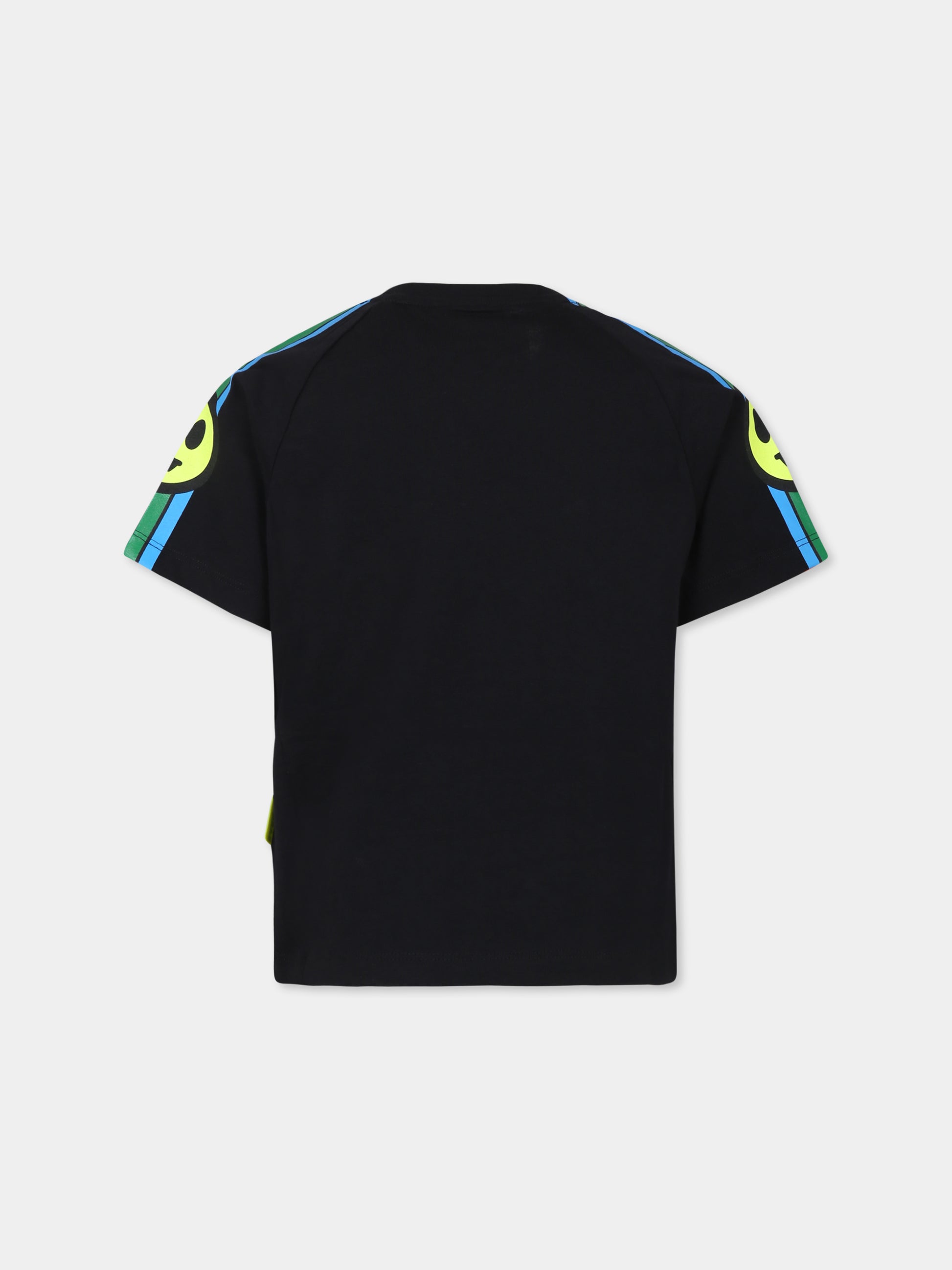 T-shirt nera per bambini con smile,Barrow,S4BKJUTH017 110