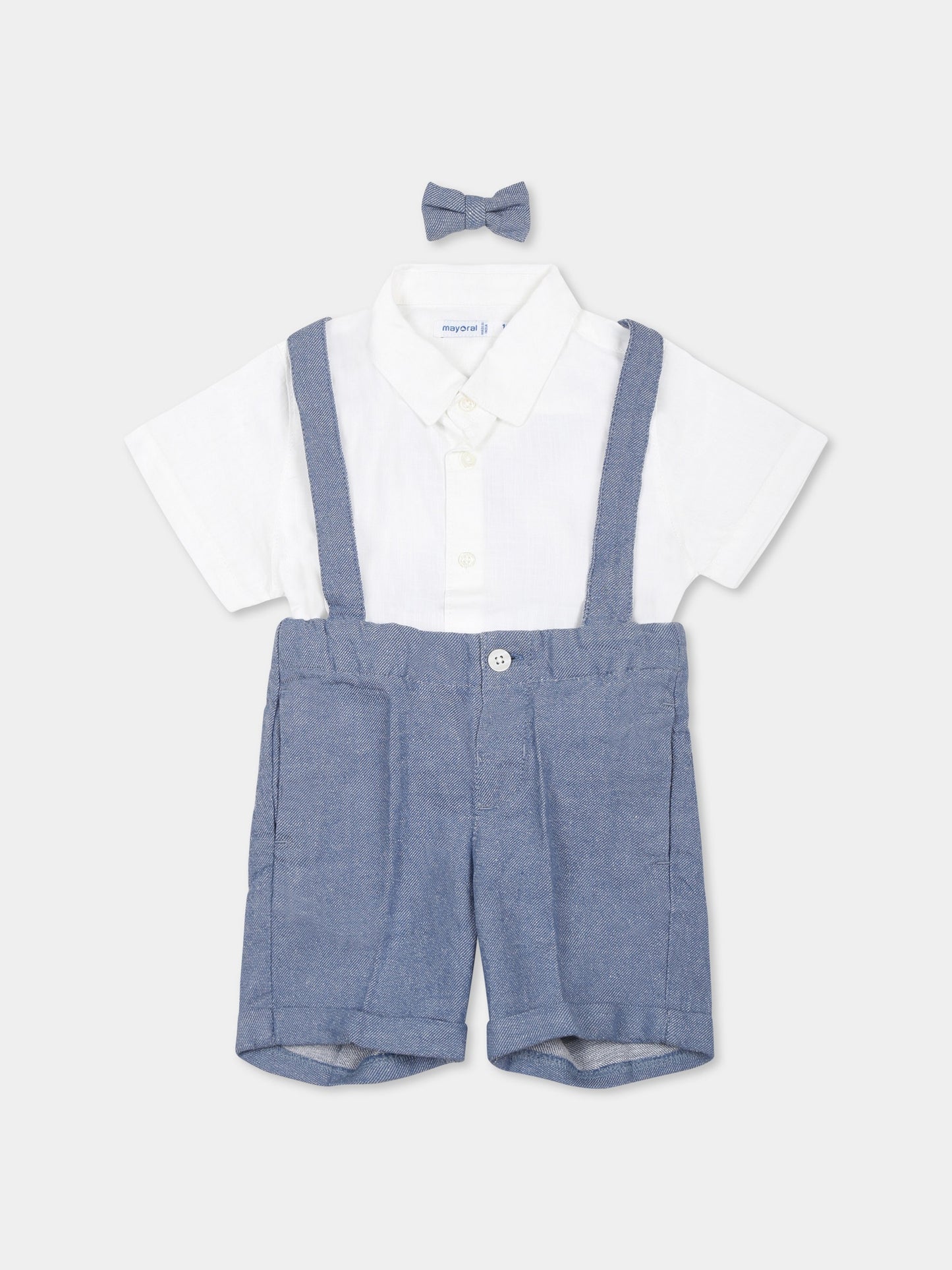 Completo celeste per neonato con papillon,Mayoral,1250 033