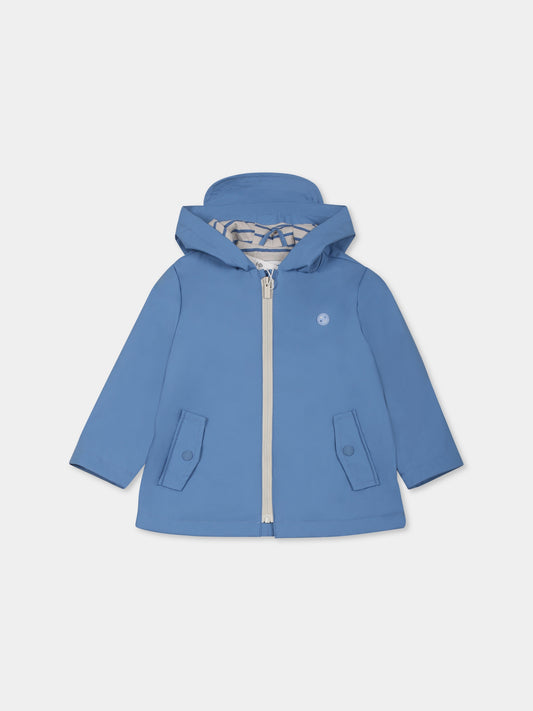 Impermeabile azzurro per neonato con logo,Mayoral,1475 063