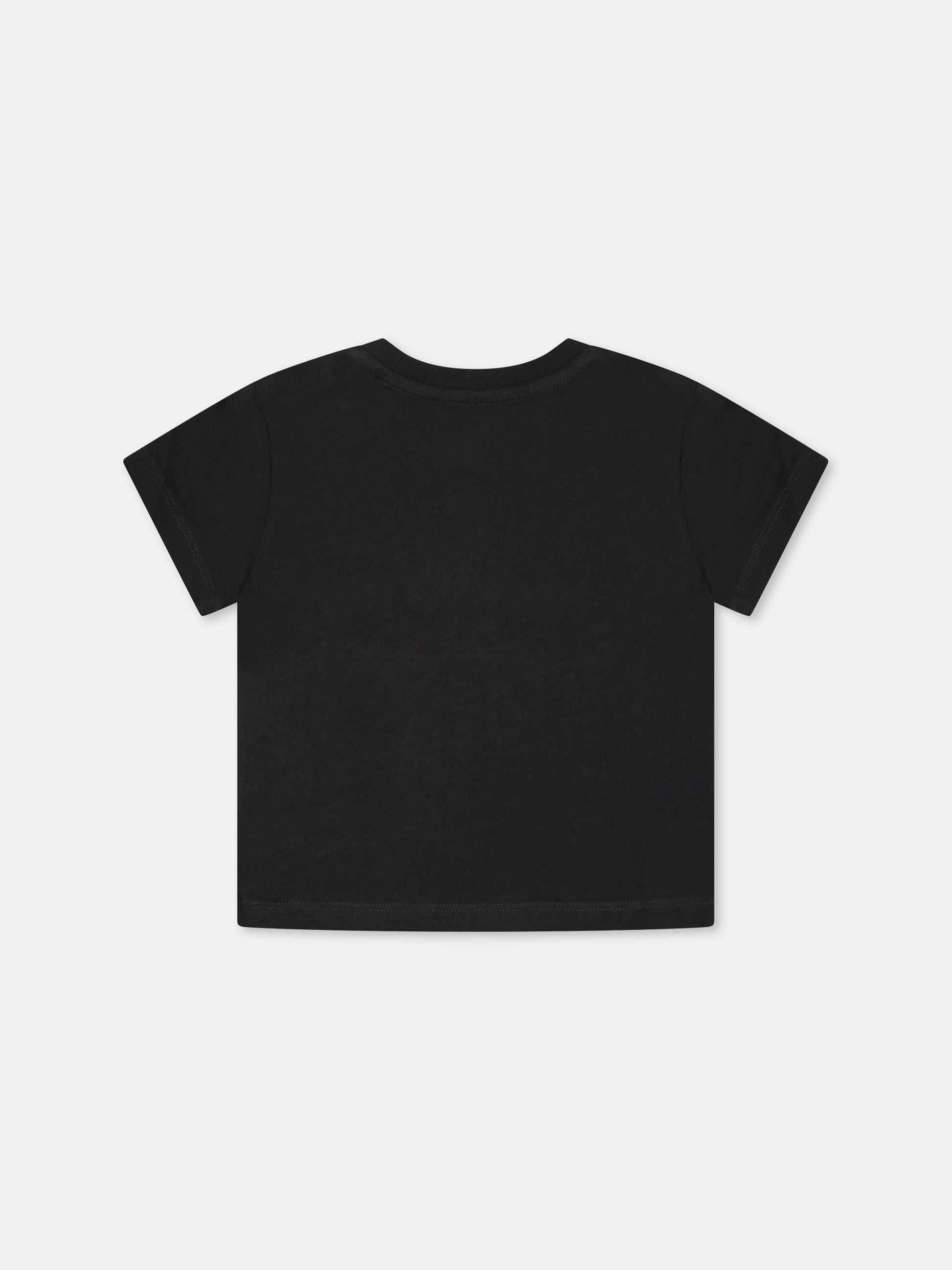 T-shirt nera per neonato con stampa dinosauro,Mayoral,1062 056