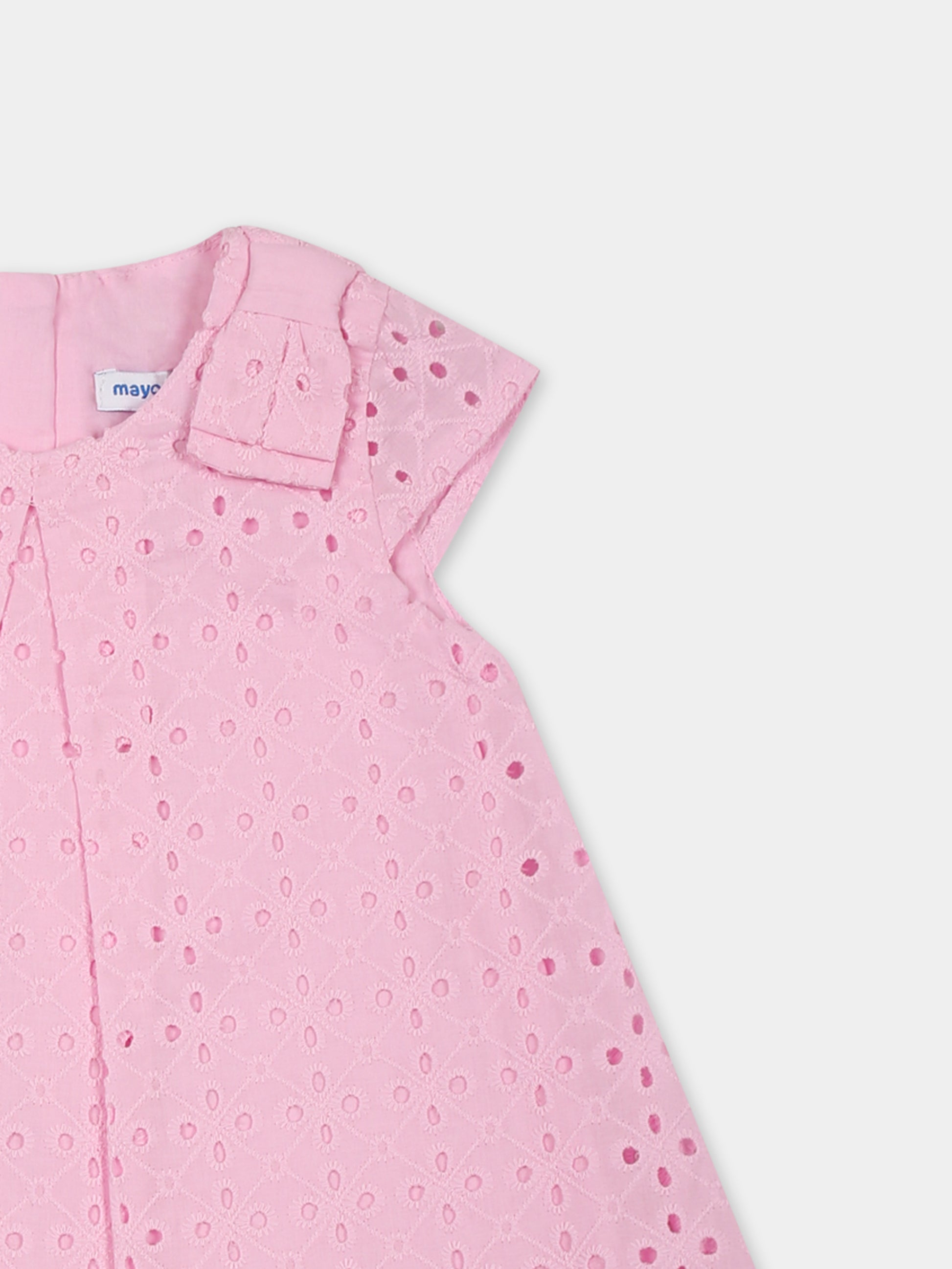 Vestito rosa per neonata con ricami,Mayoral,1913 044