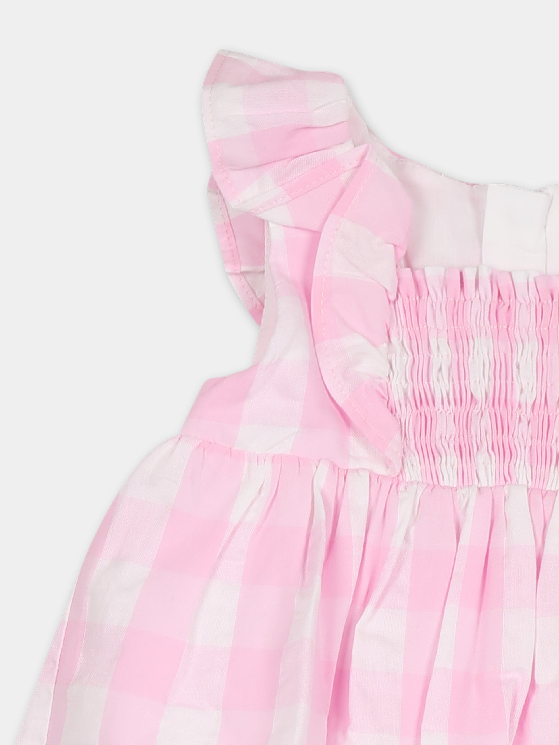 Vestito rosa per neonata con stampa vichy,Mayoral,1912 044