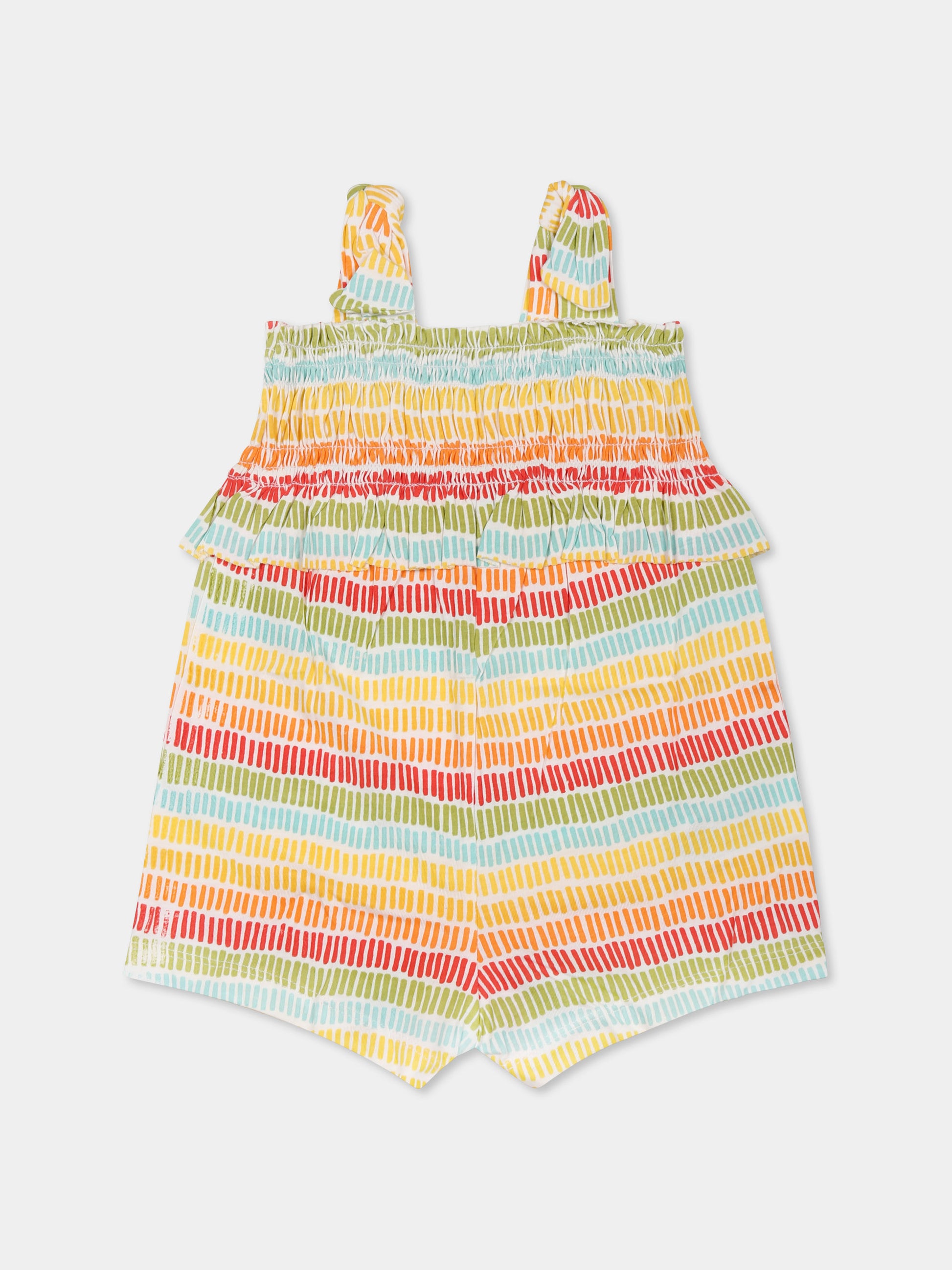 Jumpsuit multicolor per neonata con fiocco,Mayoral,1839 056