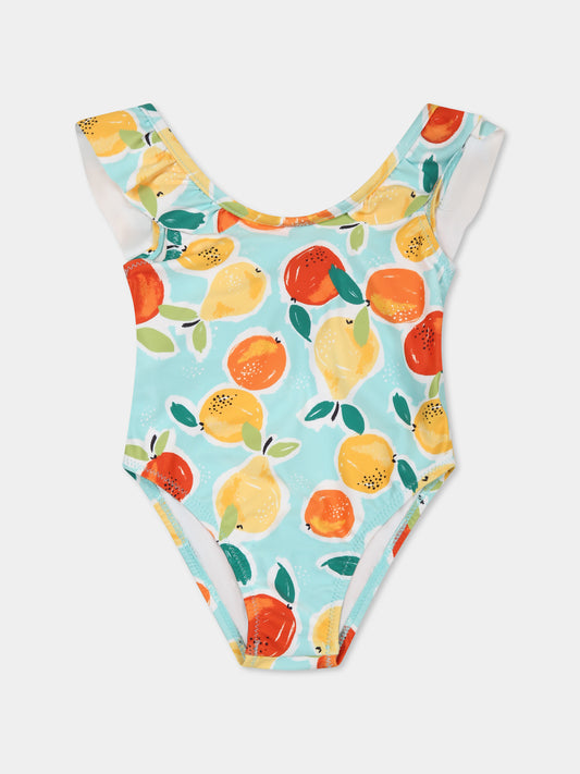 Costume intero multicolor per neonata con stampa frutta,Mayoral,1742 047