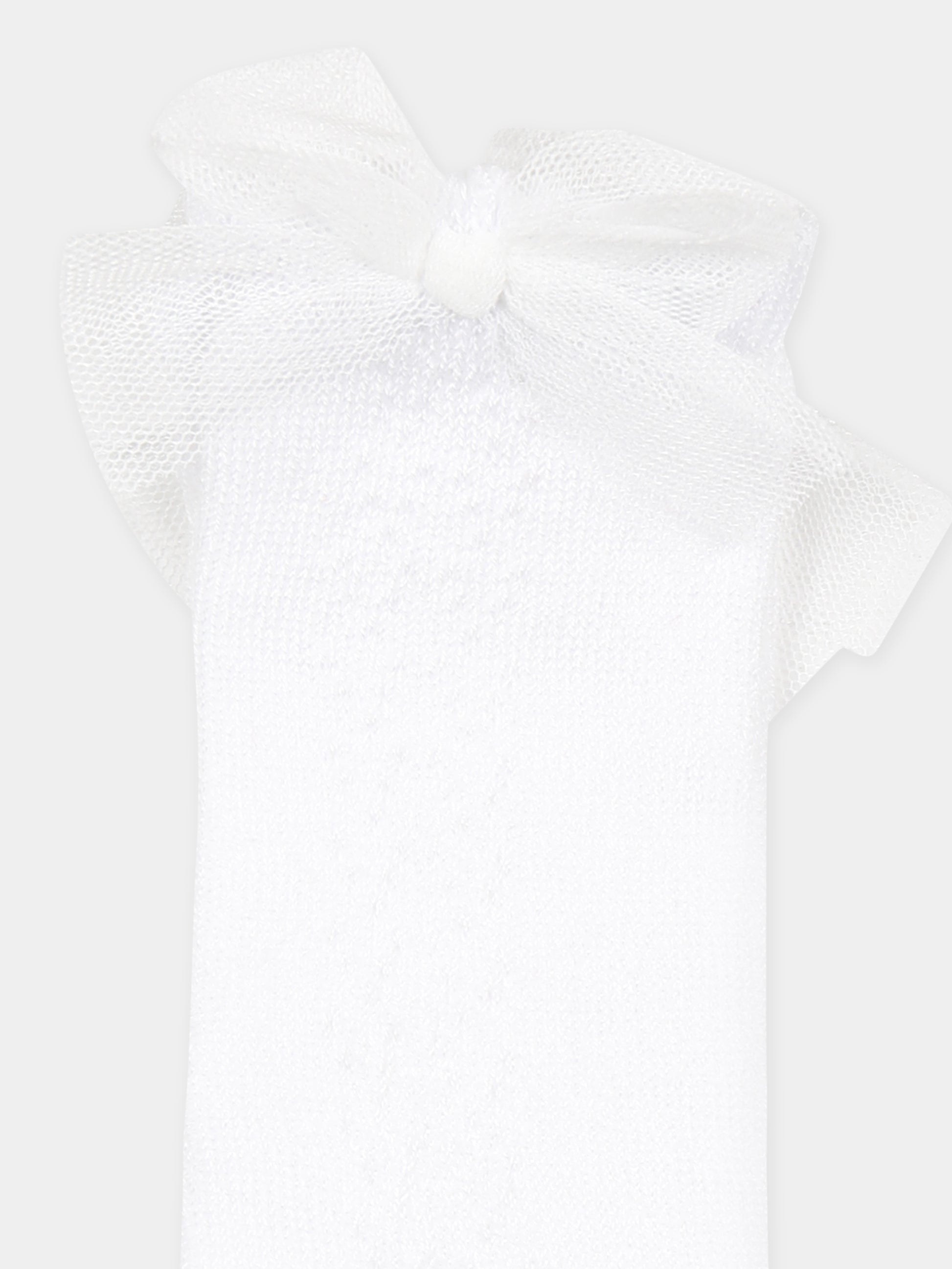 Calzini bianchi per neonata con fiocco,Mayoral,10871 079