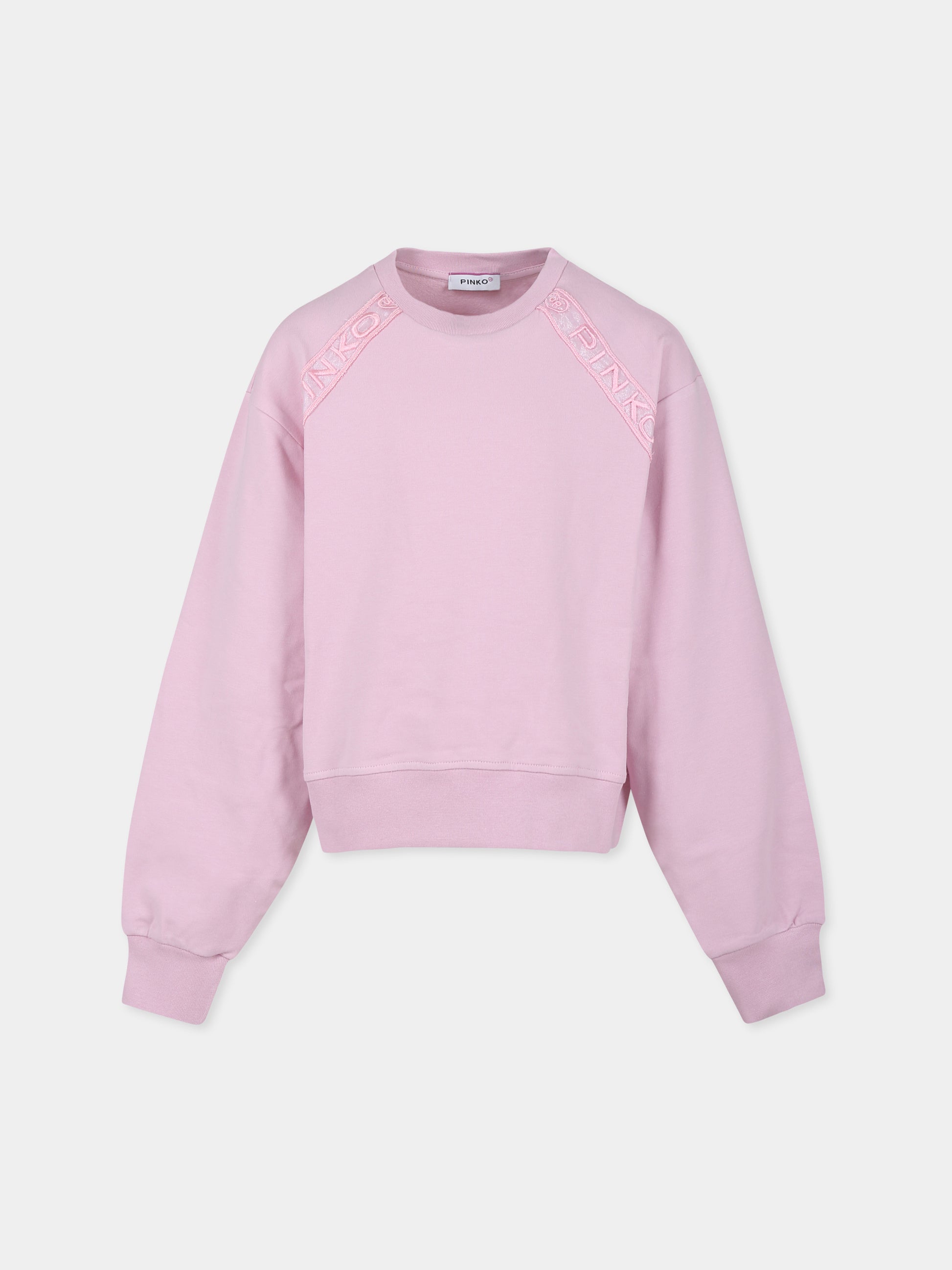 Felpa rosa per bambina con logo,Pinko,S4PIJGSW185 042