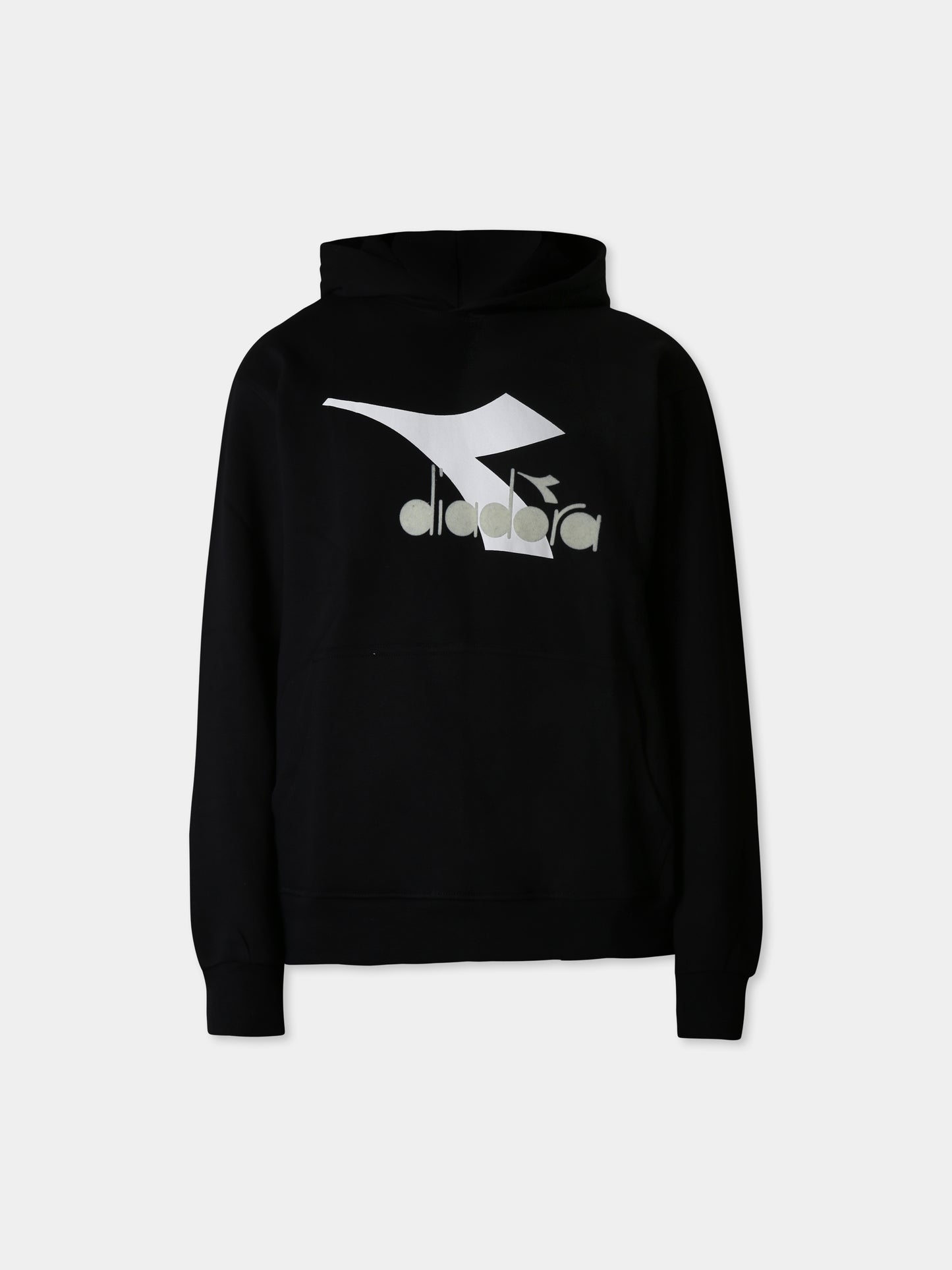 Felpa nera per bambino con logo,Diadora Kids,F3DIJBHS034 110