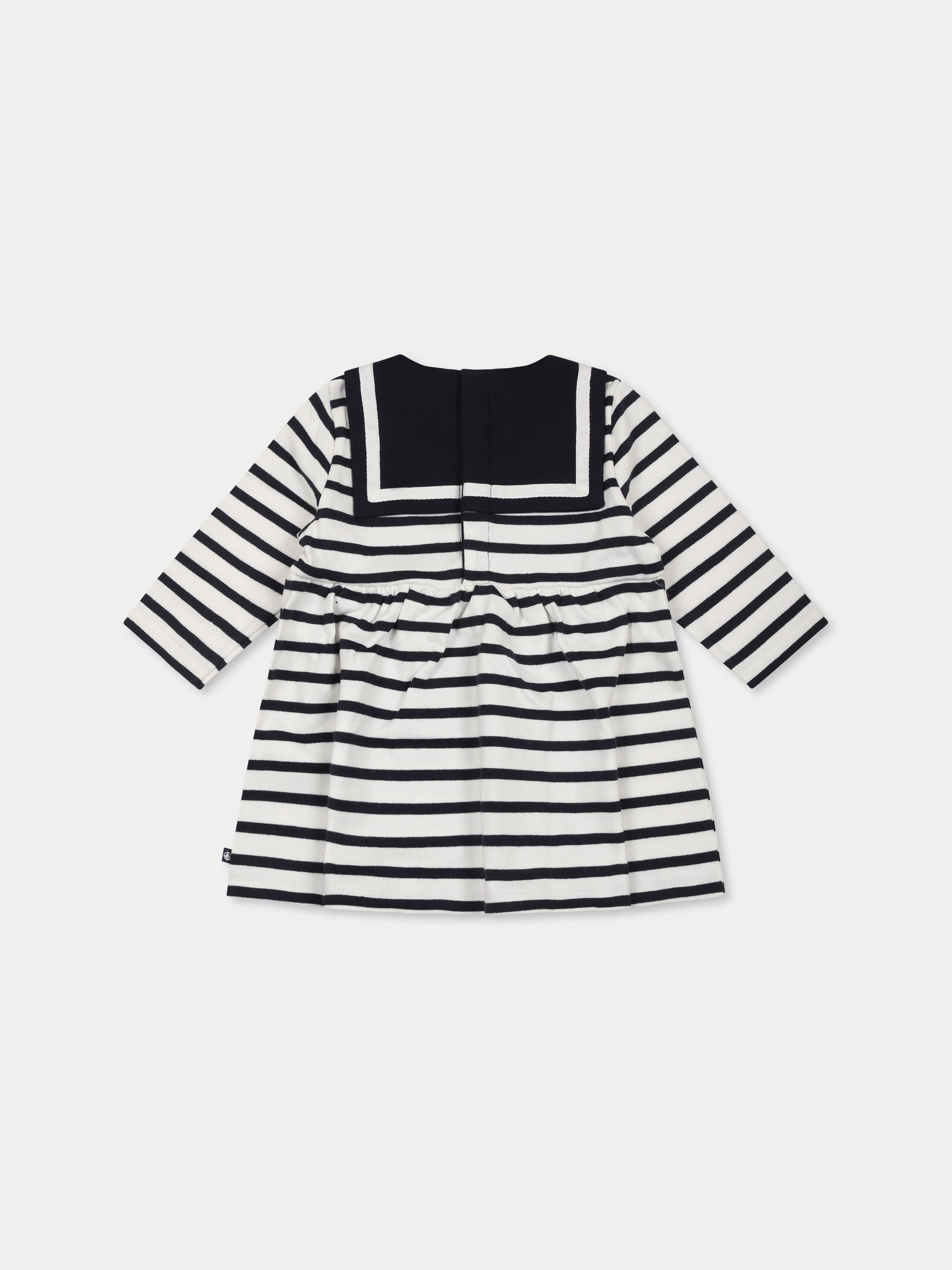 Vestito bianco per neonata,Petit Bateau,A0CNY MARSHMALLOW/SMOKING 01