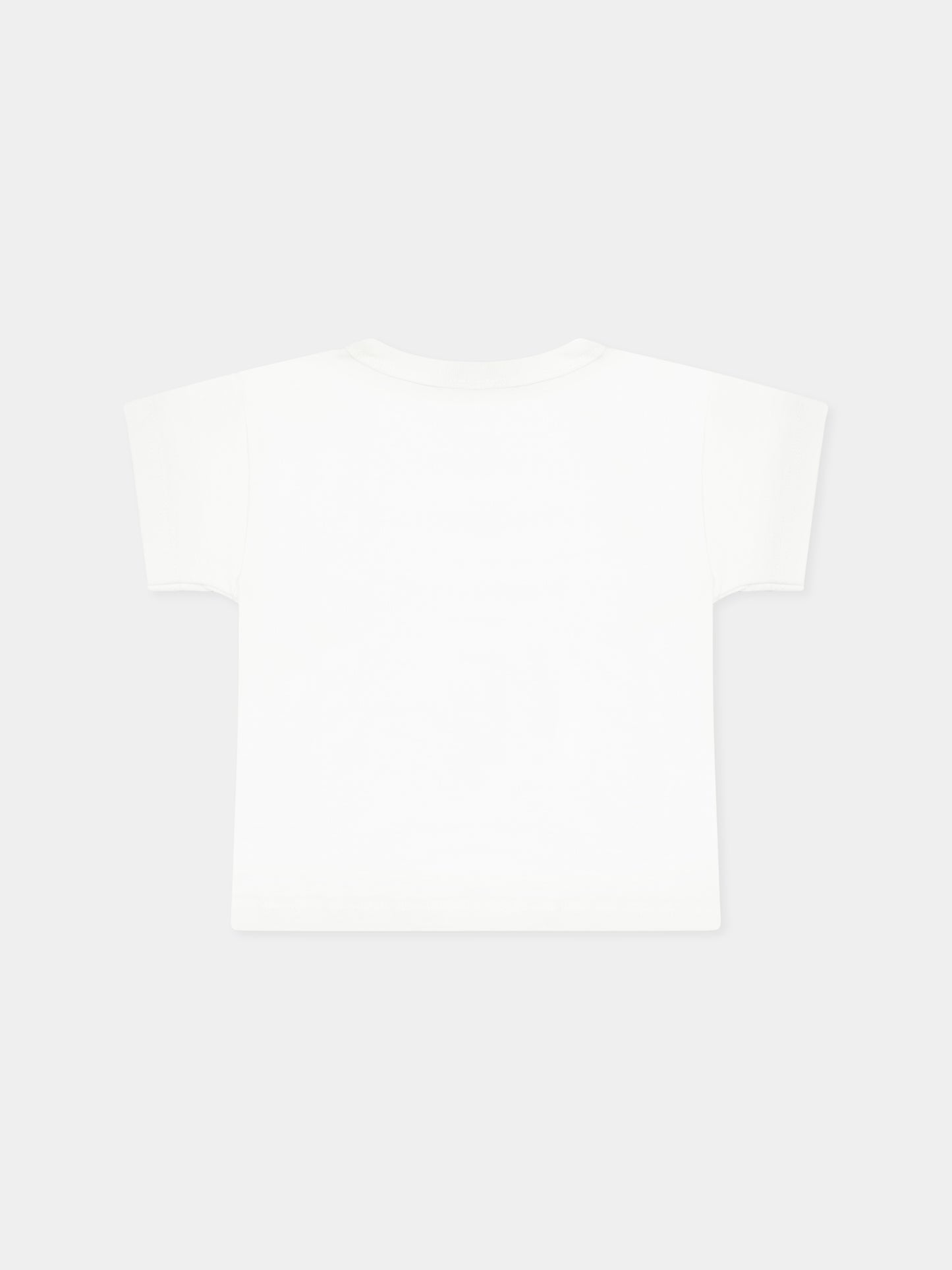 T-shirt bianca per neonati con logo e cuore,Petit Bateau,A0DI9 MARSHMALLOW 07