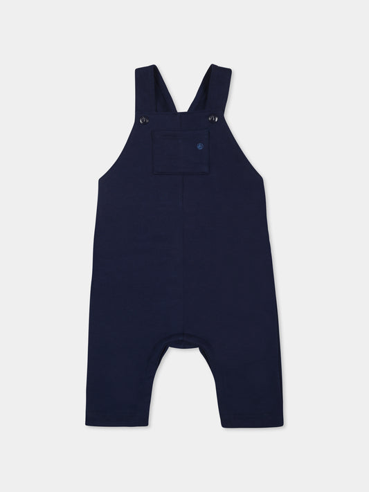 Salopette blu per neonato,Petit Bateau,A0CV9 MEDIEVAL 03