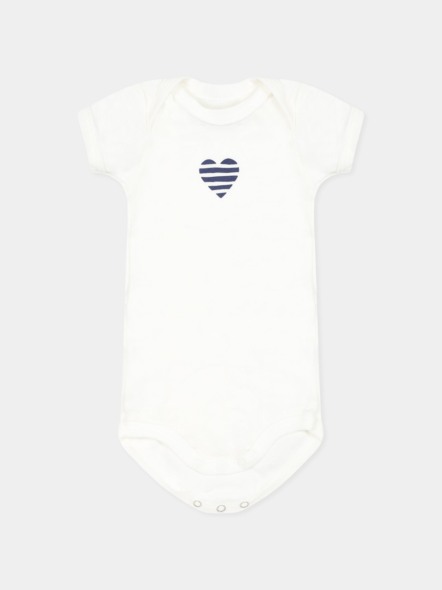 Set body bianco per neonati con cuori,Petit Bateau,A0CXD VARIANTE 1 00