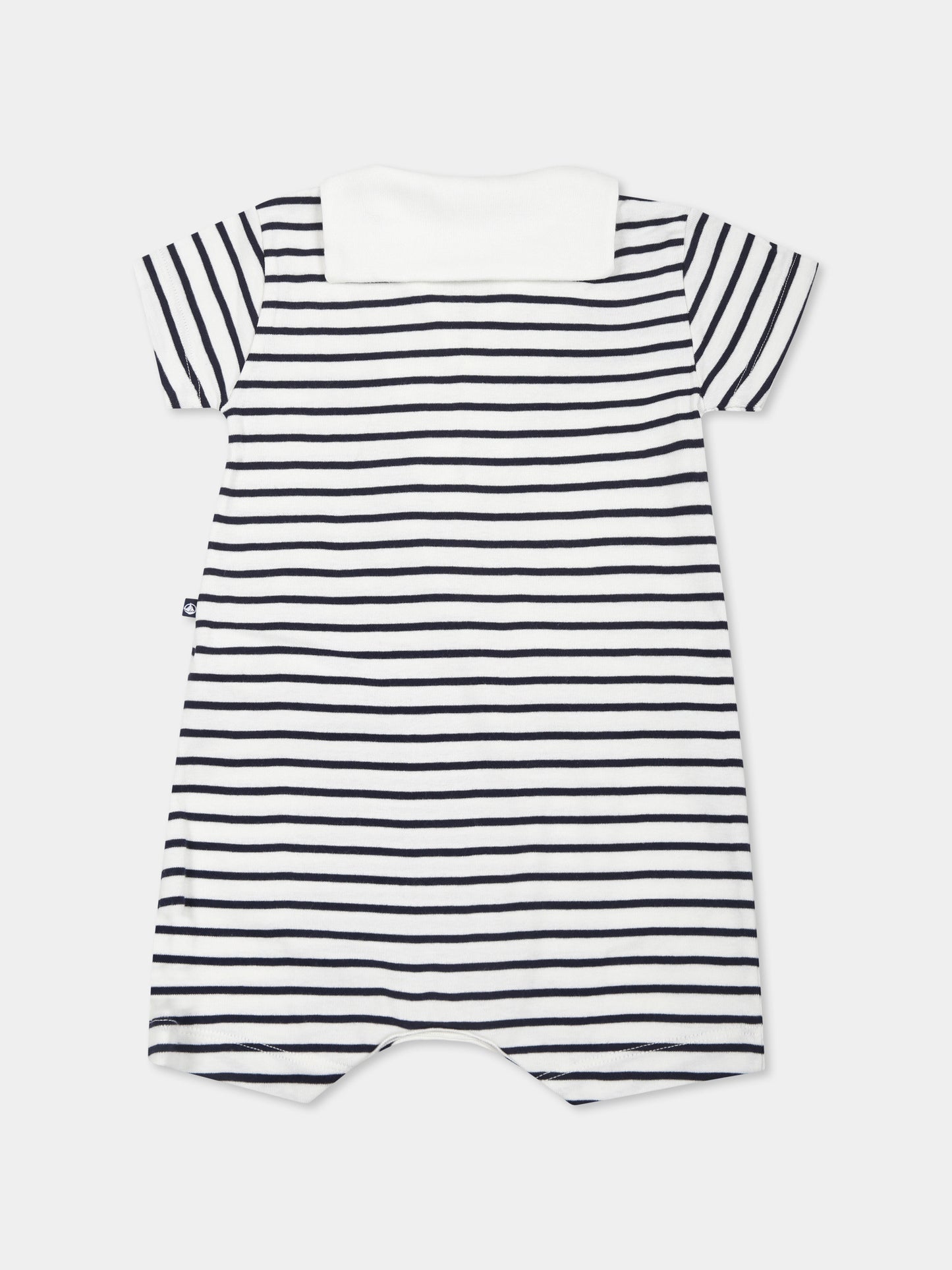 Pagliaccetto bianco per neonati con logo,Petit Bateau,A0CG2 MARSHMALLOW/SMOKING 01