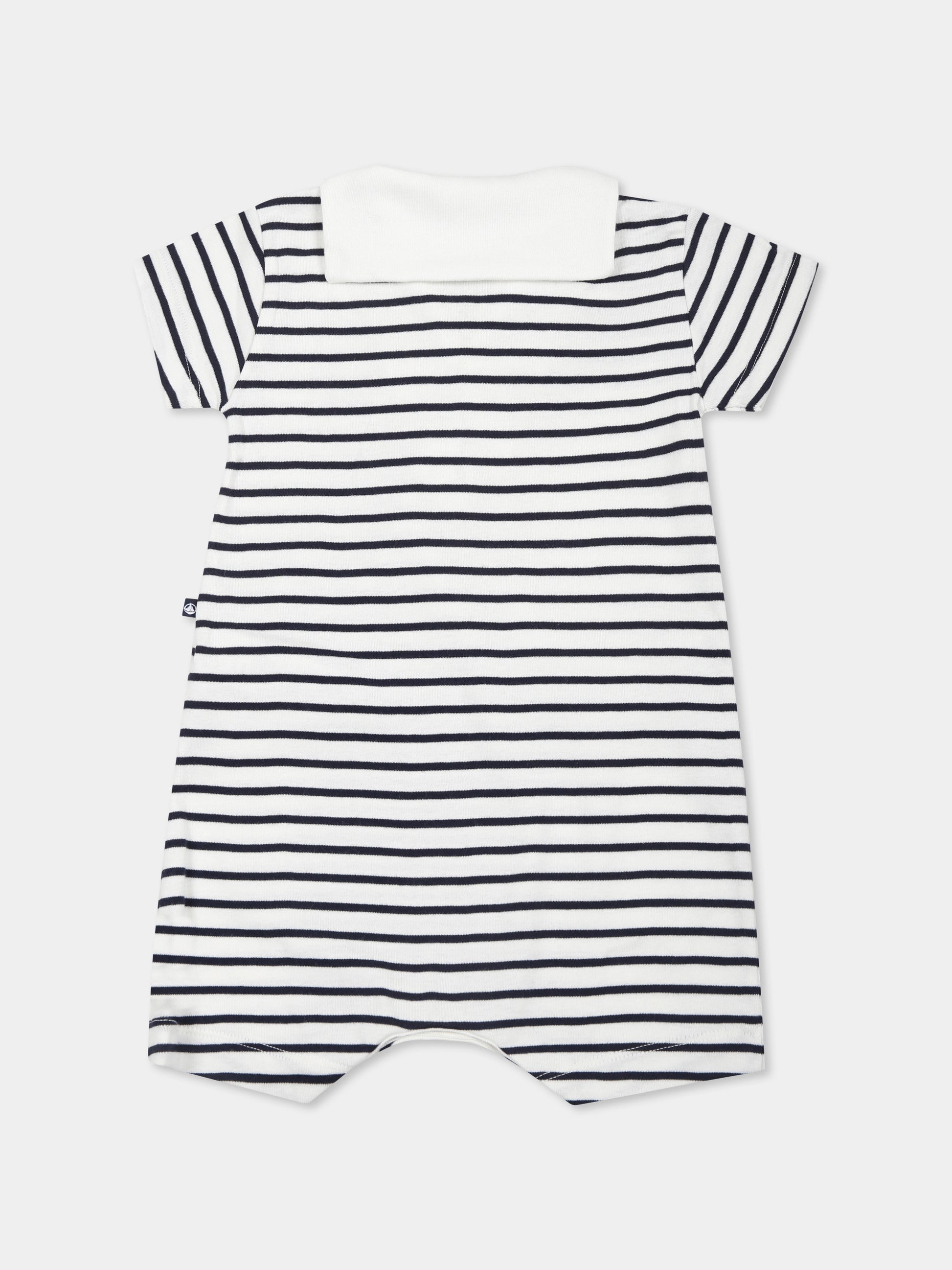 Pagliaccetto bianco per neonati con logo,Petit Bateau,A0CG2 MARSHMALLOW/SMOKING 01