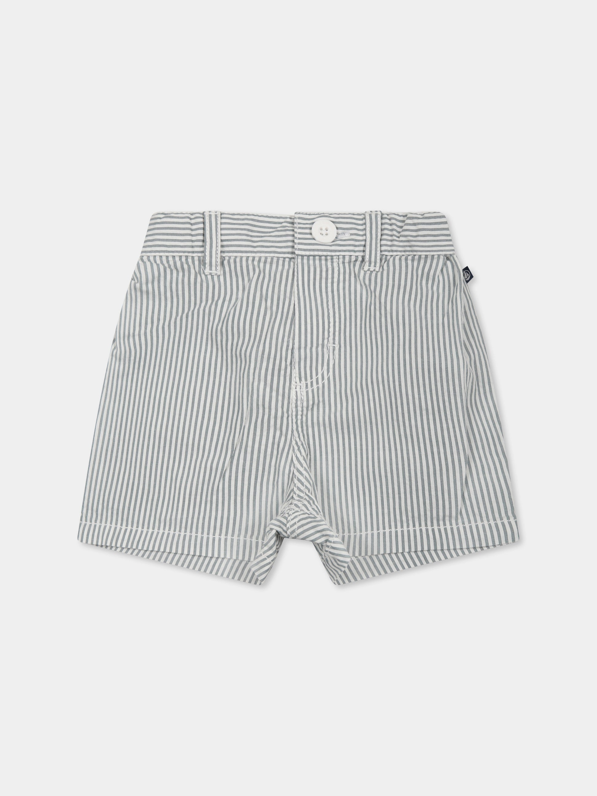 Shorts grigi per neonato con logo,Petit Bateau,A0CVM MARSHMALLOW/BRUT 01