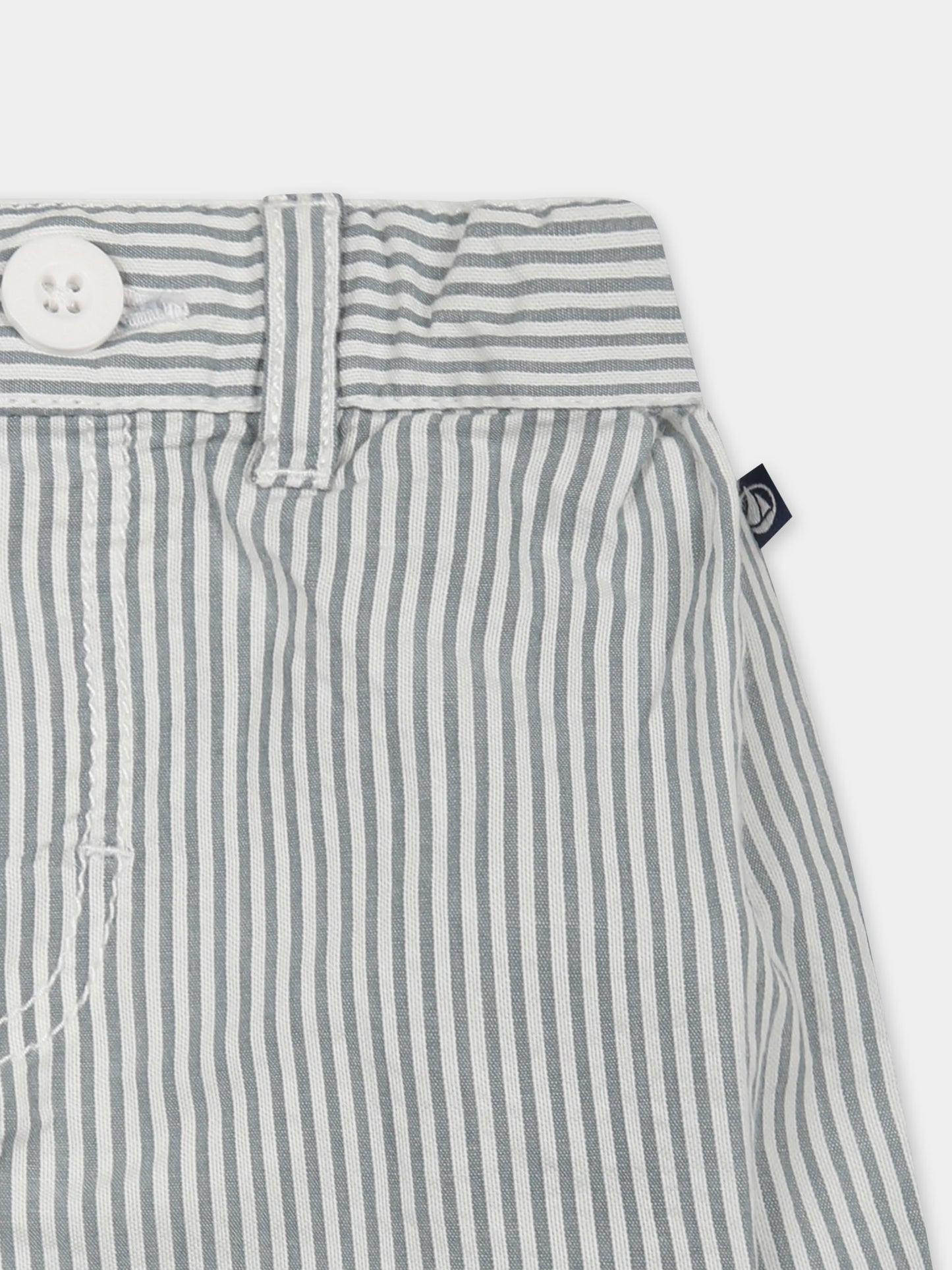 Shorts grigi per neonato con logo,Petit Bateau,A0CVM MARSHMALLOW/BRUT 01