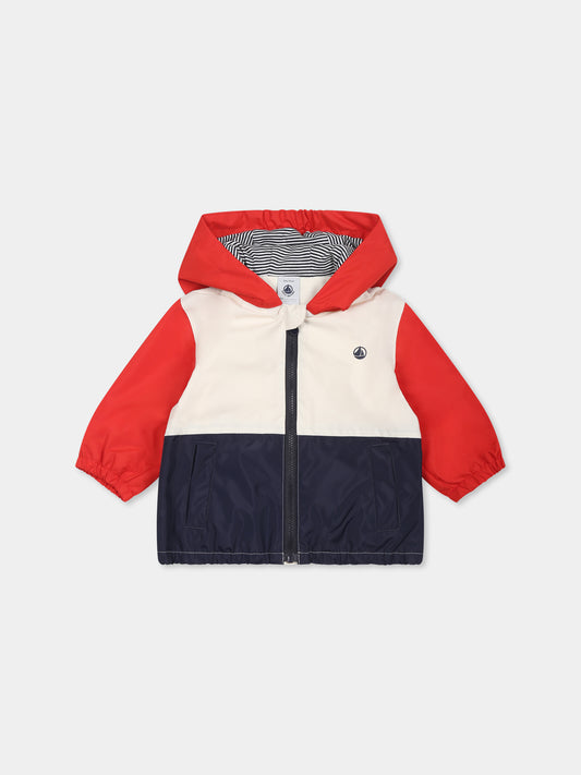 Giacca a vento multicolor per neonato con logo,Petit Bateau,A0CTM AURORA/MULTICO 07