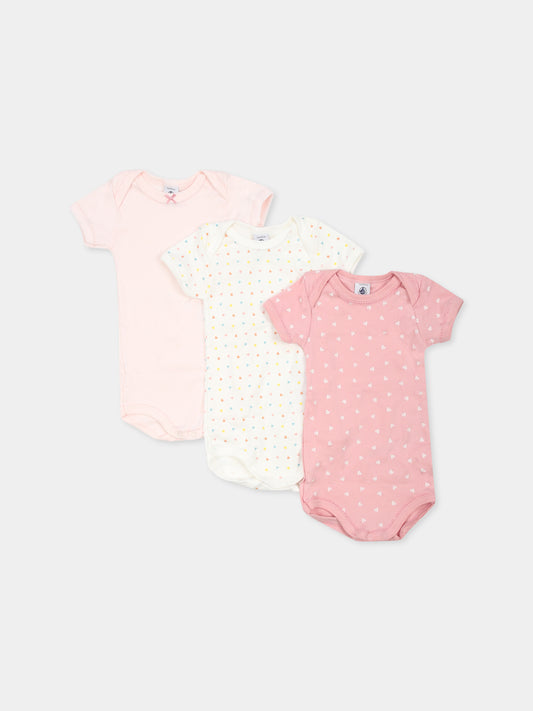 Set body multicolor per neonata con cuori,Petit Bateau,A0CXB VARIANTE 1 00
