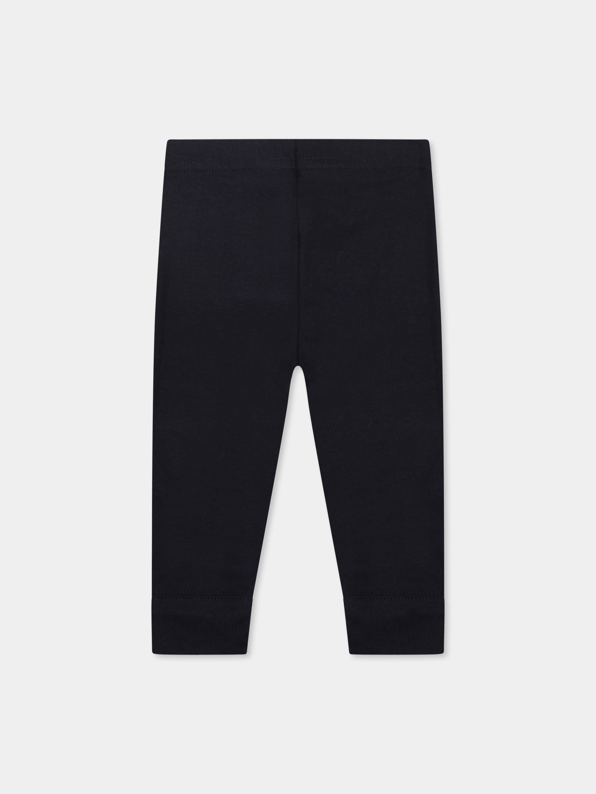 Leggings blu per neonati con logo,Petit Bateau,A0DIB SMOKING 01
