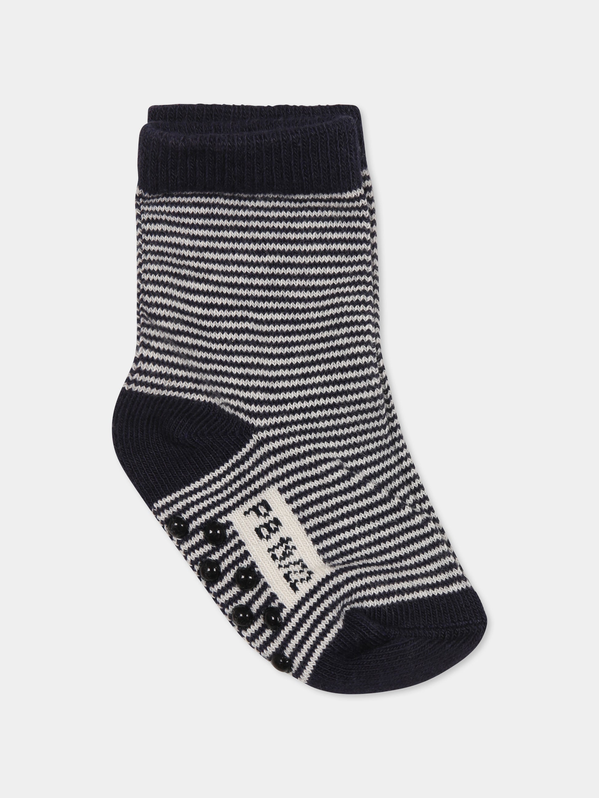 Calzini blu per neonato,Petit Bateau,A0AZI SMOKING/MARSHMALLOW 01