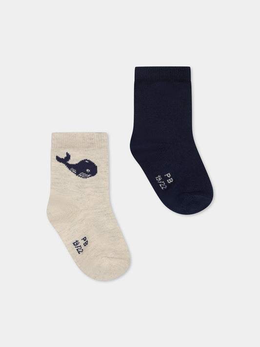 Set calzini multicolor per bambino con balena,Petit Bateau,A0AZP VARIANTE 1 01