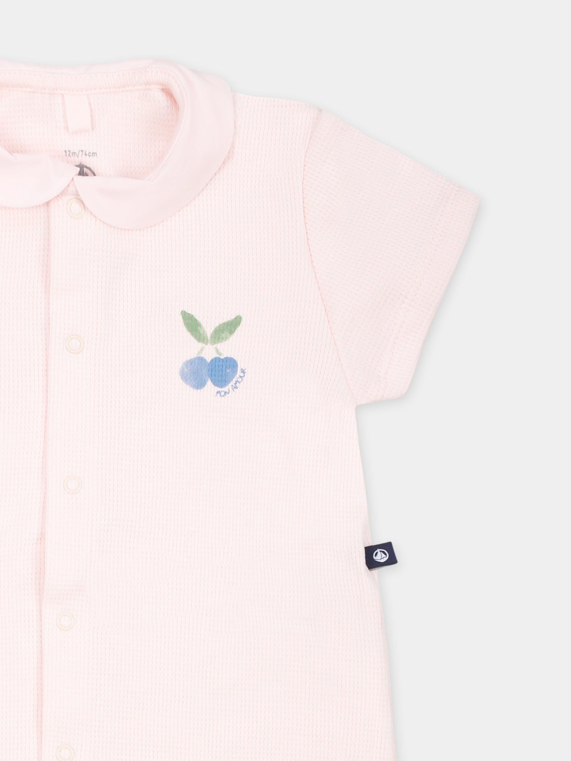 Pagliaccetto rosa per neonata,Petit Bateau,A0CG0 FLEUR 01