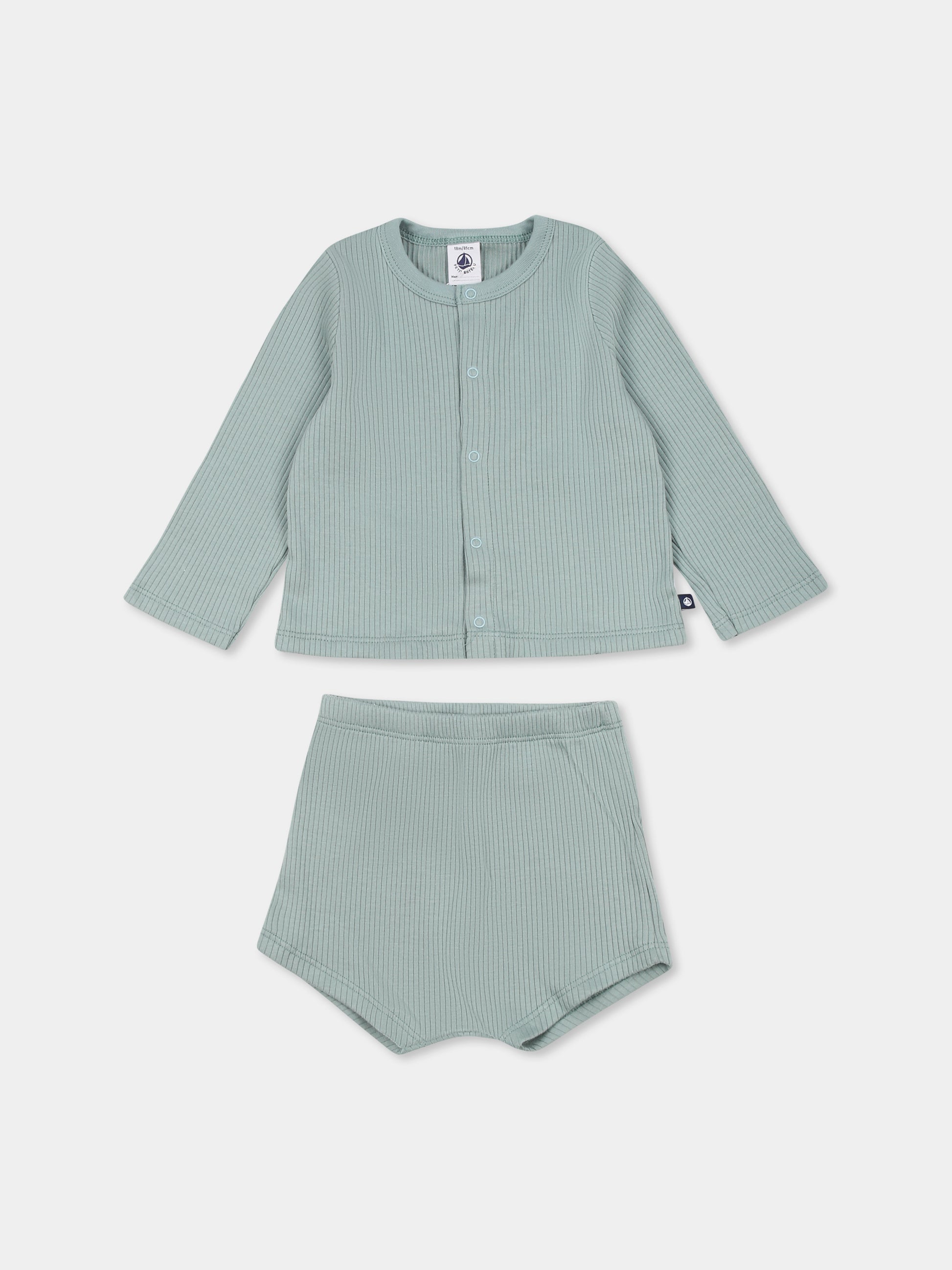 Completo verde per neonati,Petit Bateau,A0CGD PAUL/MULTICO 01